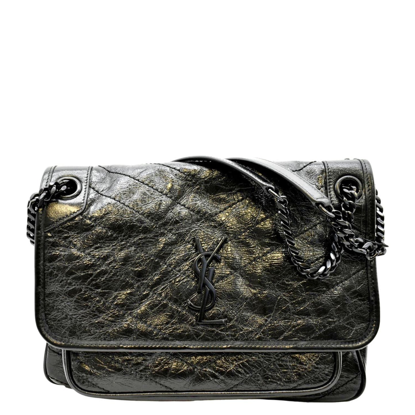 YSL Saint Laurent Saint Niki Shoulder Bag Leather Black