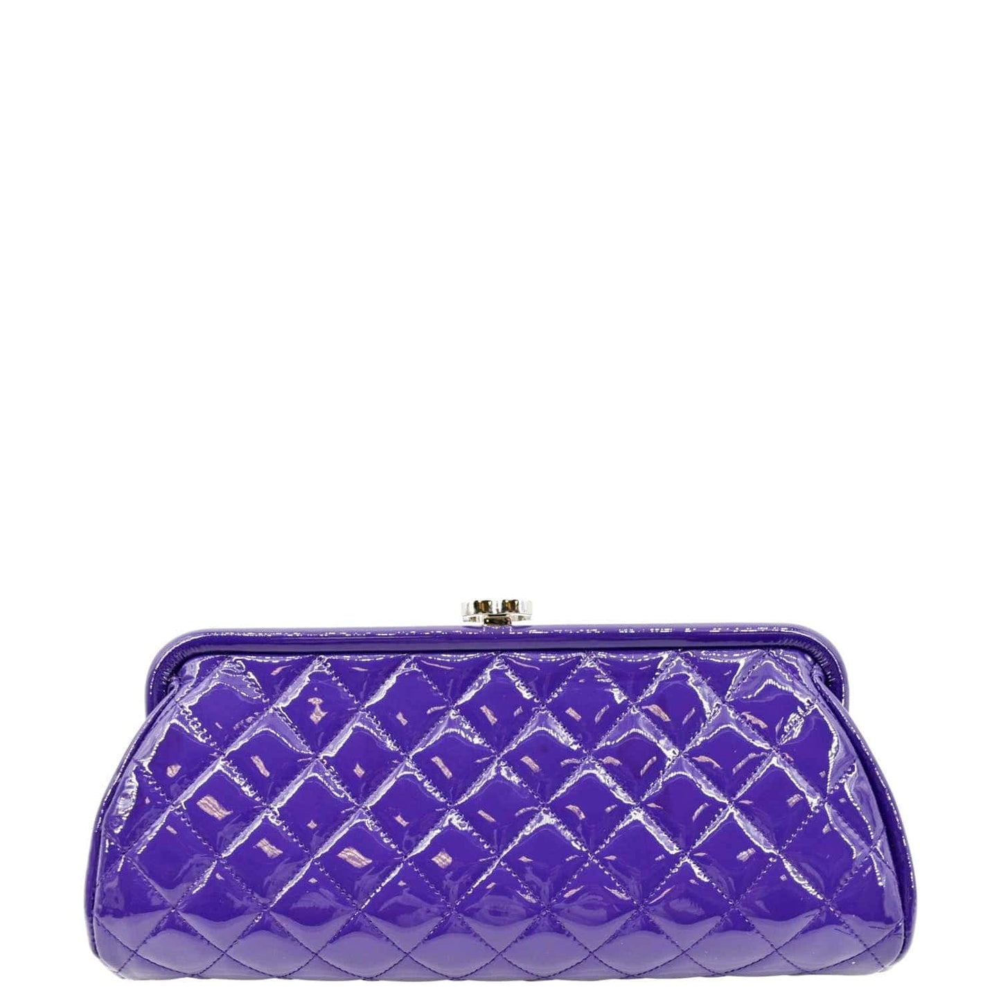 Chanel Timeless Quilted Patent Purple Leather Travel Bag