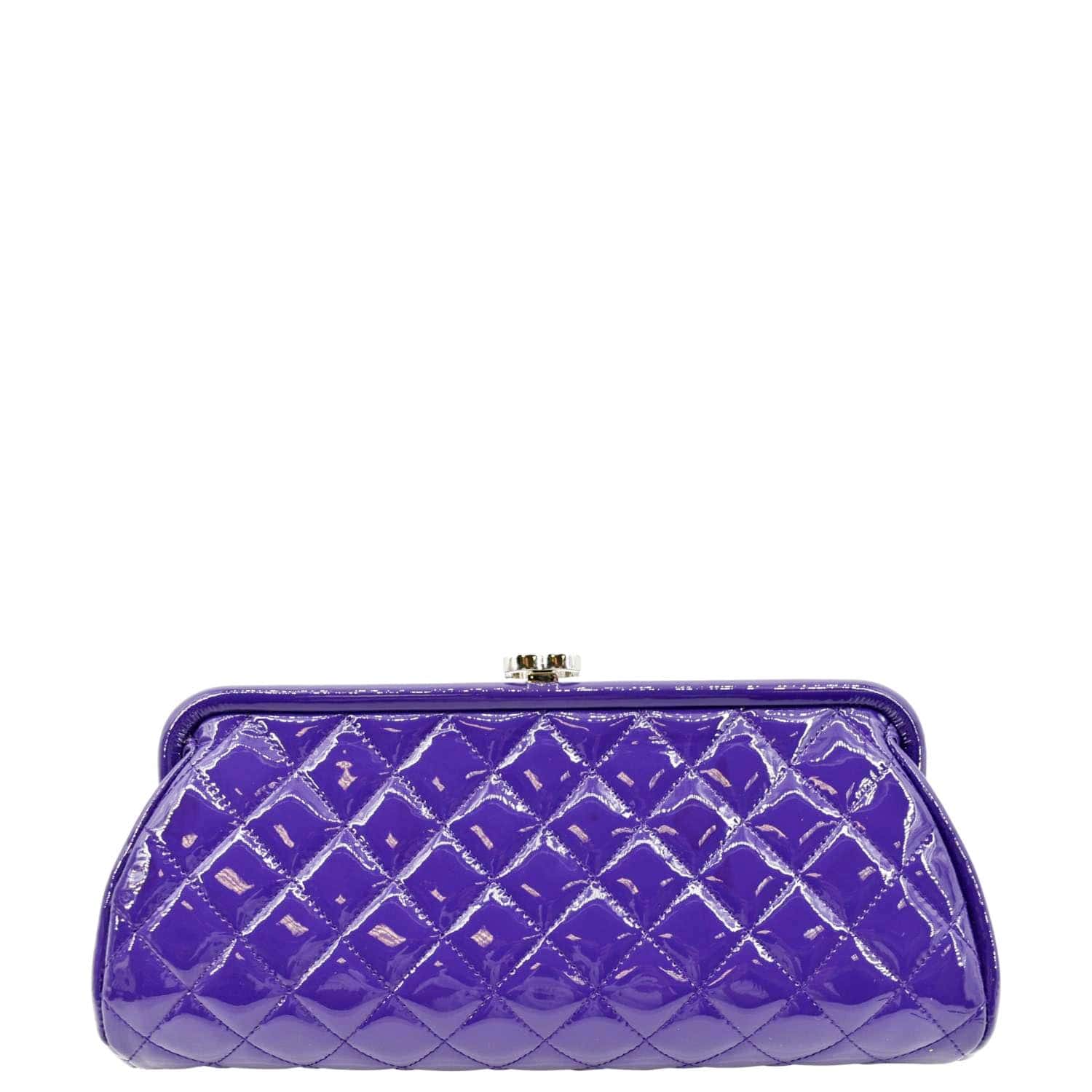 Chanel Timeless Quilted Patent Purple Leather Travel Bag