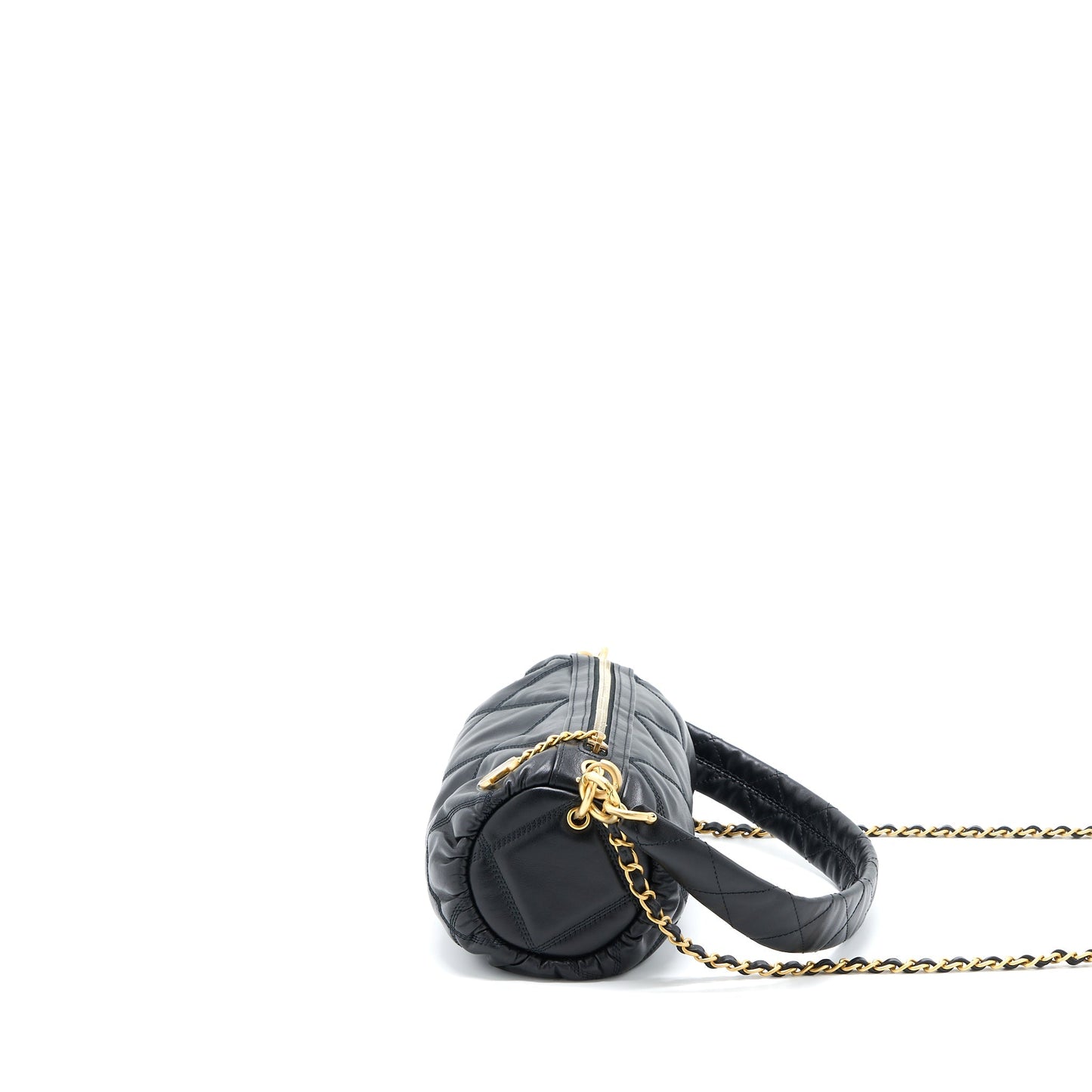 Chanel Bowling Lambskin Brushed GHW Microchip Black Mini Bag