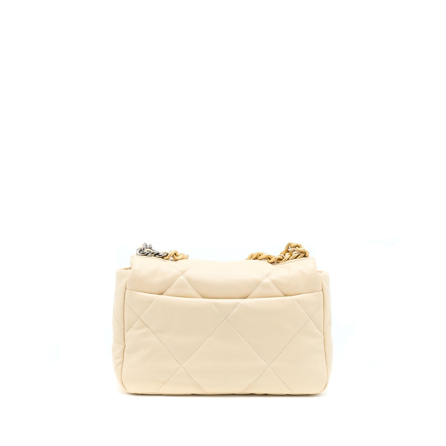 Chanel 19 Goatskin Hardware Multicolour Beige Small Handbag