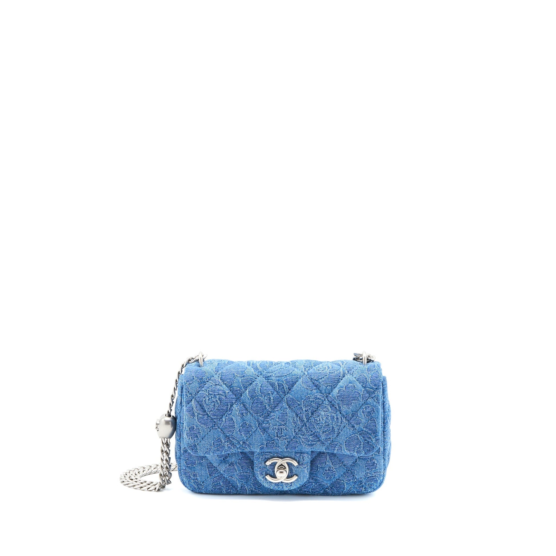 Chanel 23P Coco Love Flap Camellia Denim Blue Shoulder Bag