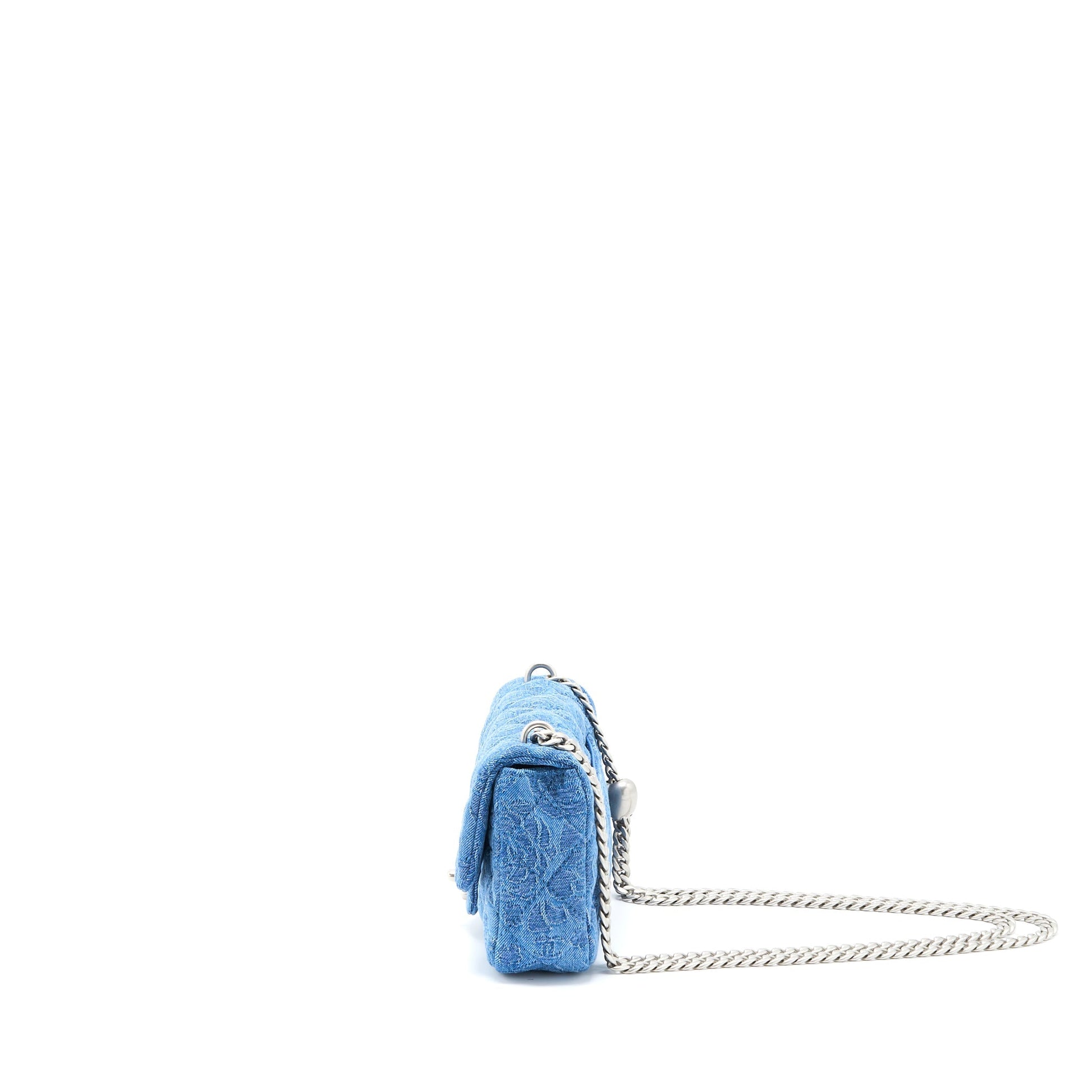 Chanel 23P Coco Love Flap Camellia Denim Blue Shoulder Bag