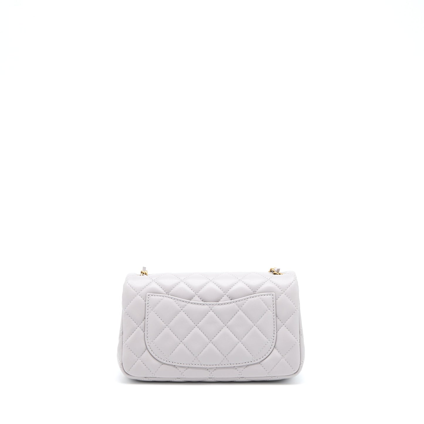 Chanel Pearl Crush Rectangular Lambskin Brushed GHW Grey Mini Bag
