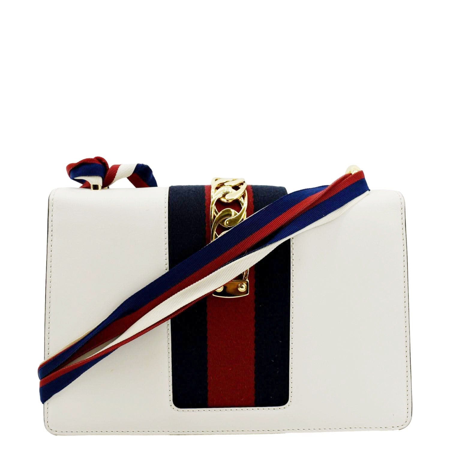 Gucci Sylvie Web Shoulder Bag Leather White