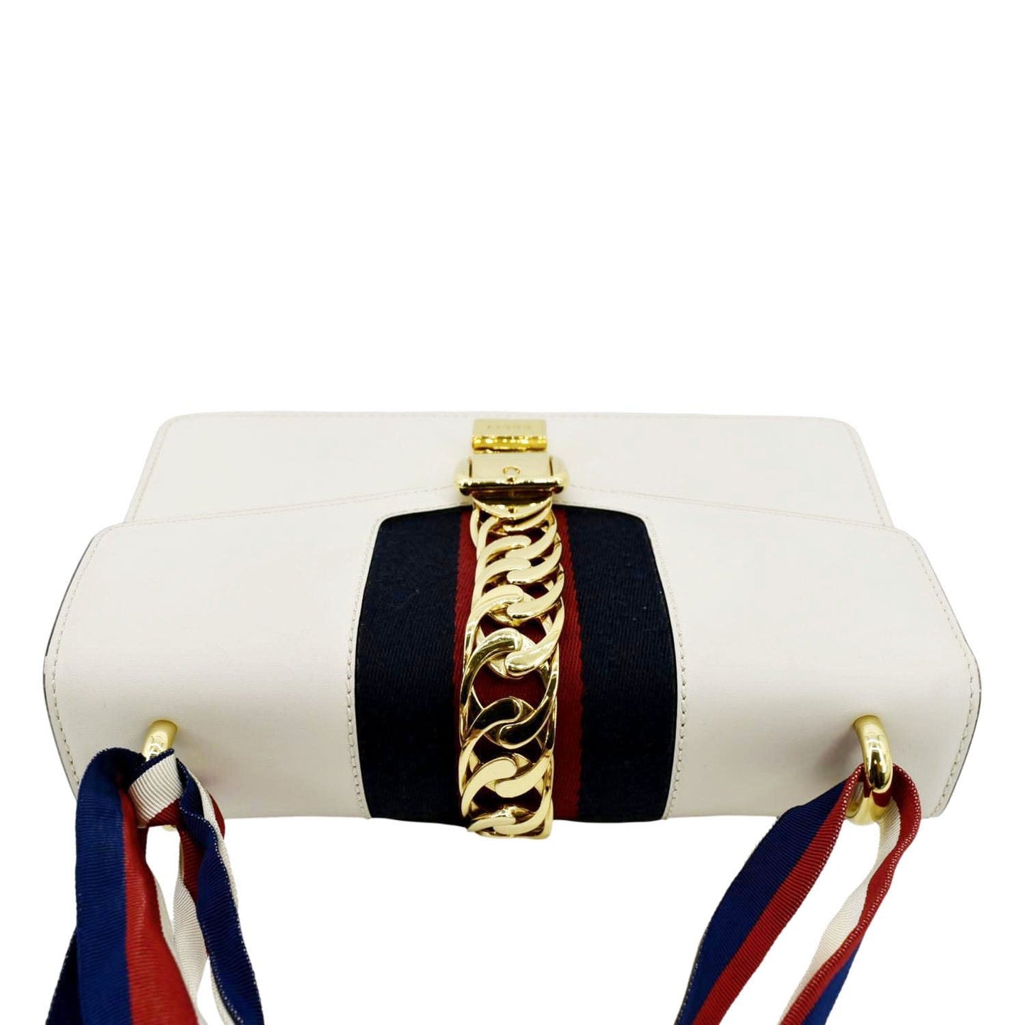Gucci Sylvie Web Shoulder Bag Leather White