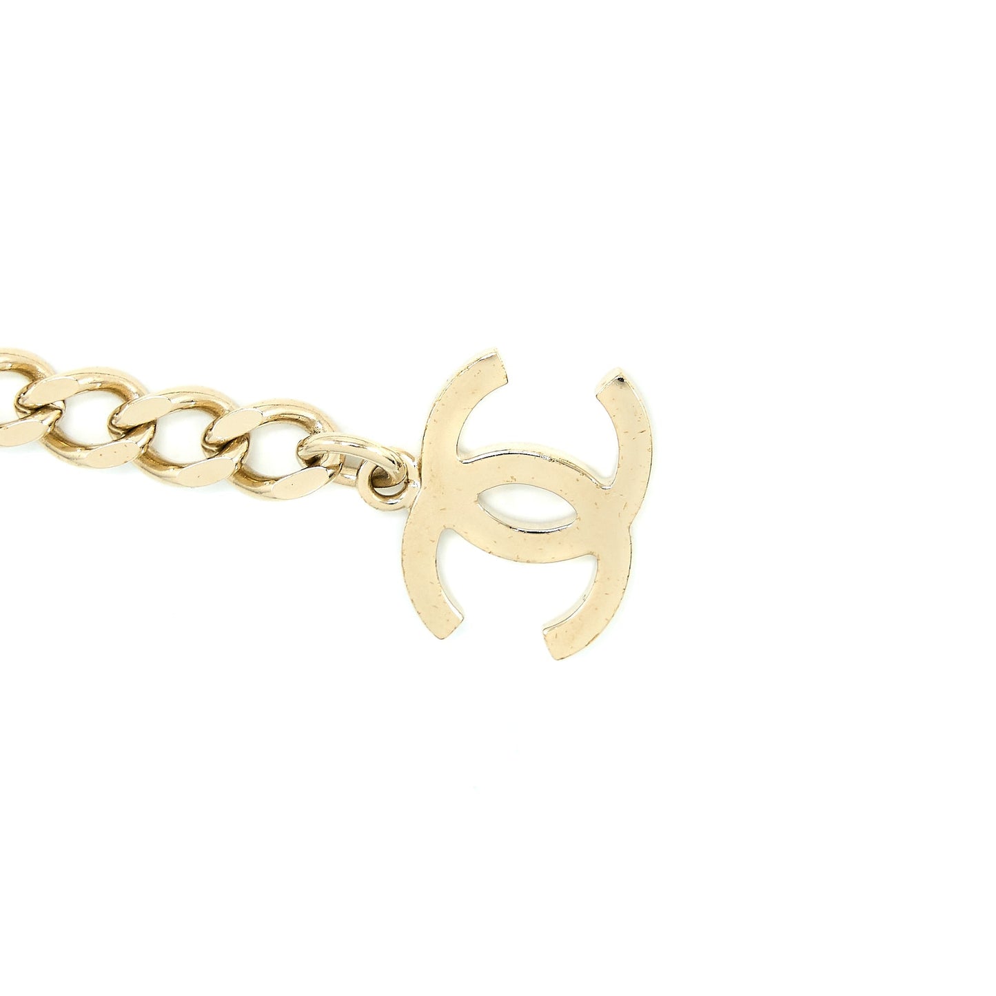 Chanel Crystal CC Logo Waist Belt Light Gold