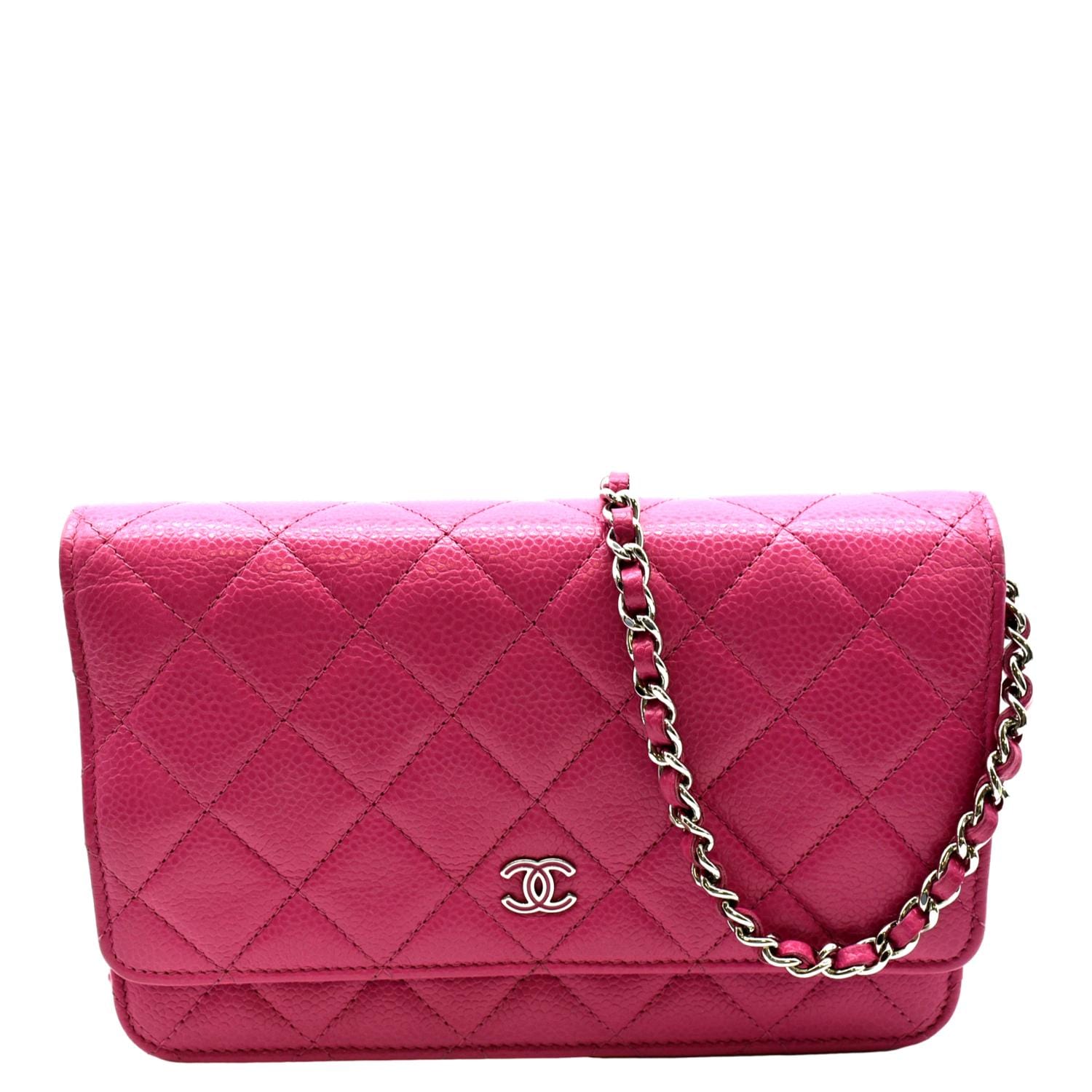 Chanel WOC Quilted Caviar Leather Pink Wallet Case