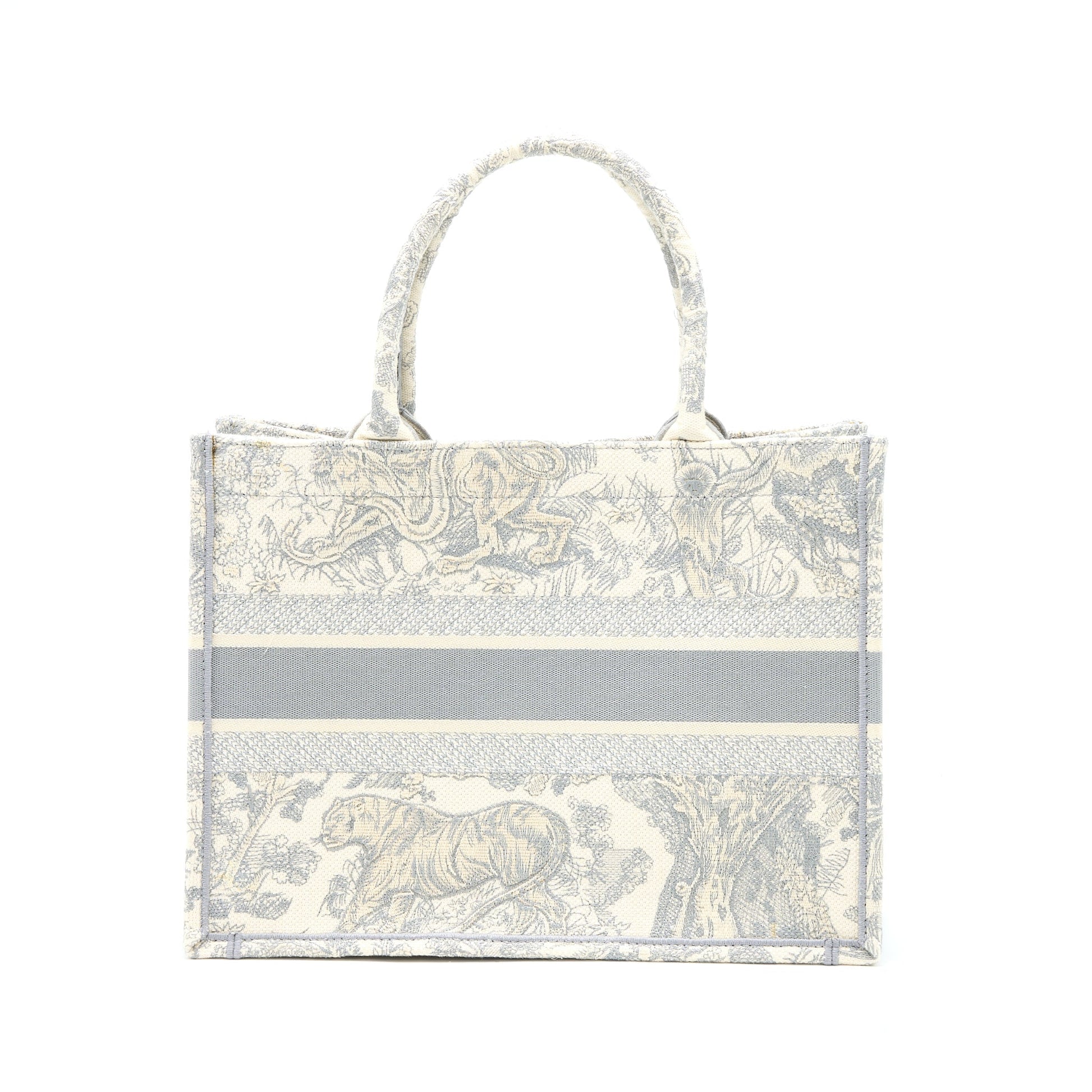 Dior Book Tote Grey Toile De Jouy Embroidery Medium Tote Bag Embroidery Handbag
