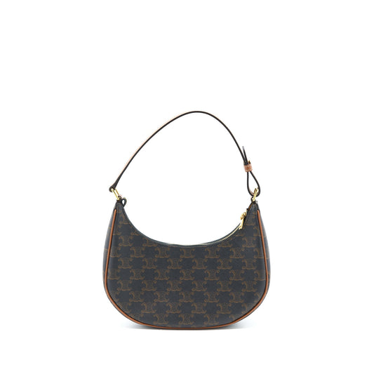 Celine Ava Purse In Triomphe Calfskin Handbag Canvas Tan Travel Bag