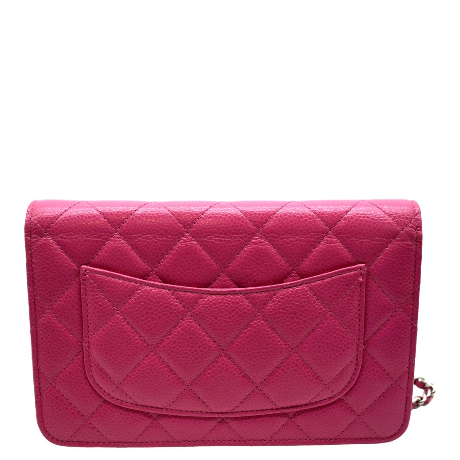 Chanel WOC Quilted Caviar Leather Pink Wallet Case
