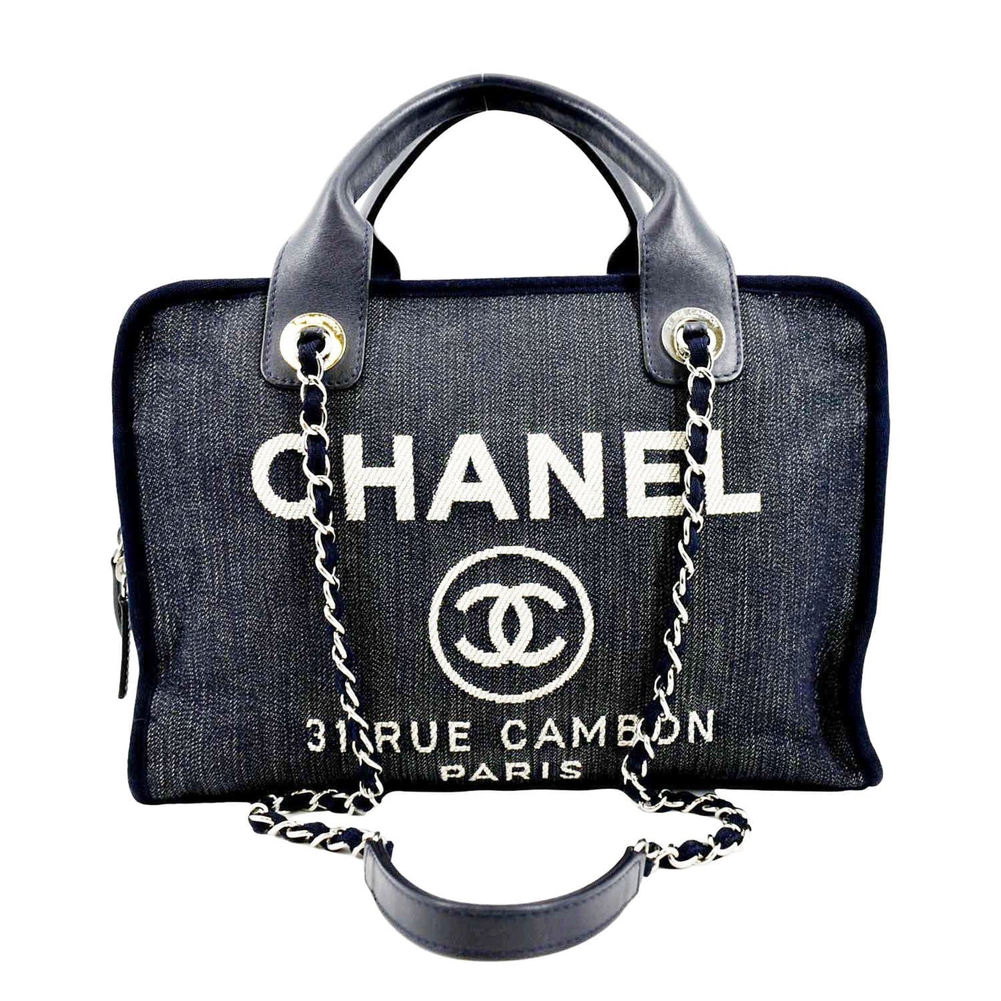 Chanel Deauville Bowling Denim Blue Travel Bag