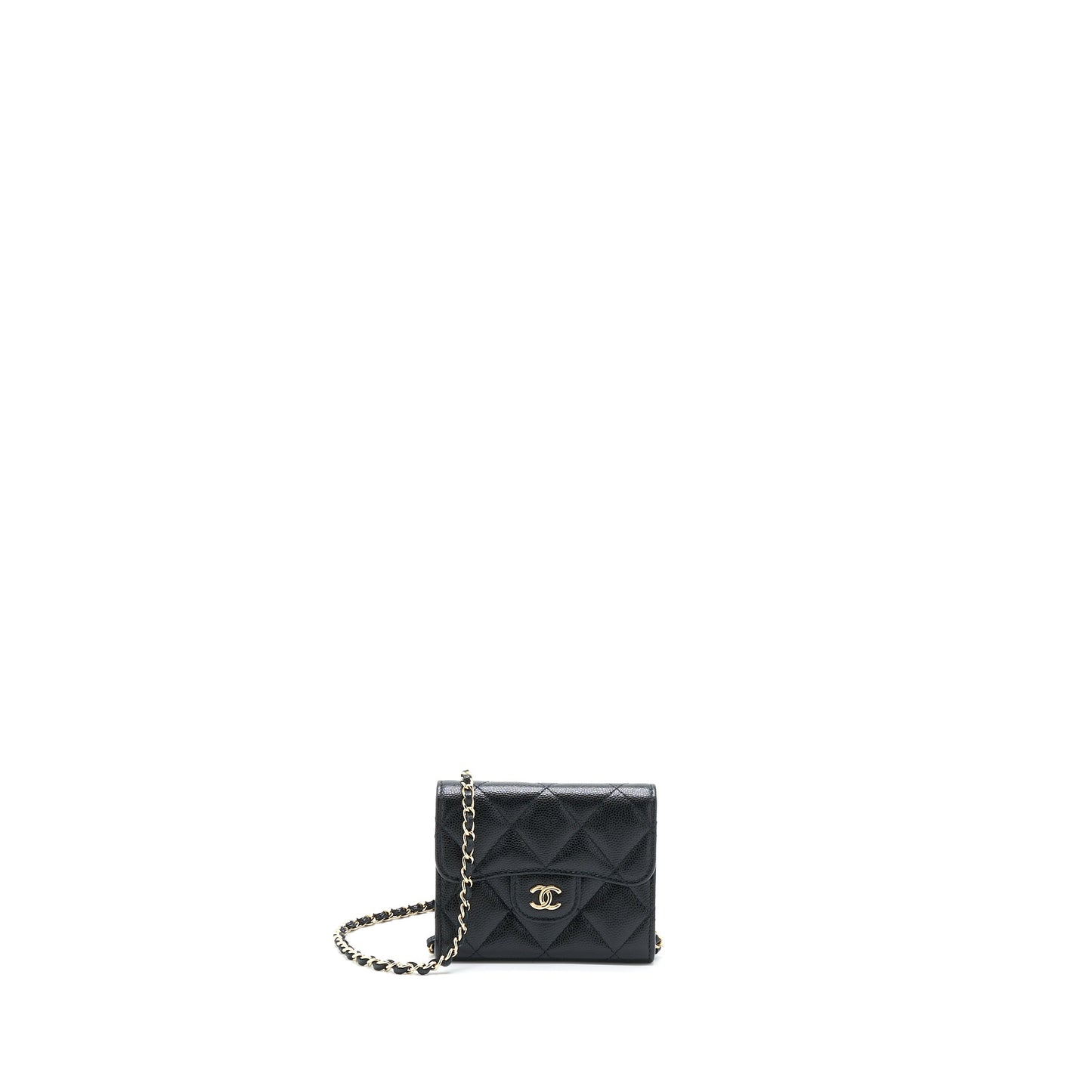 Chanel Card Holder On Caviar LGHW Black Wallet Case Lghw 1