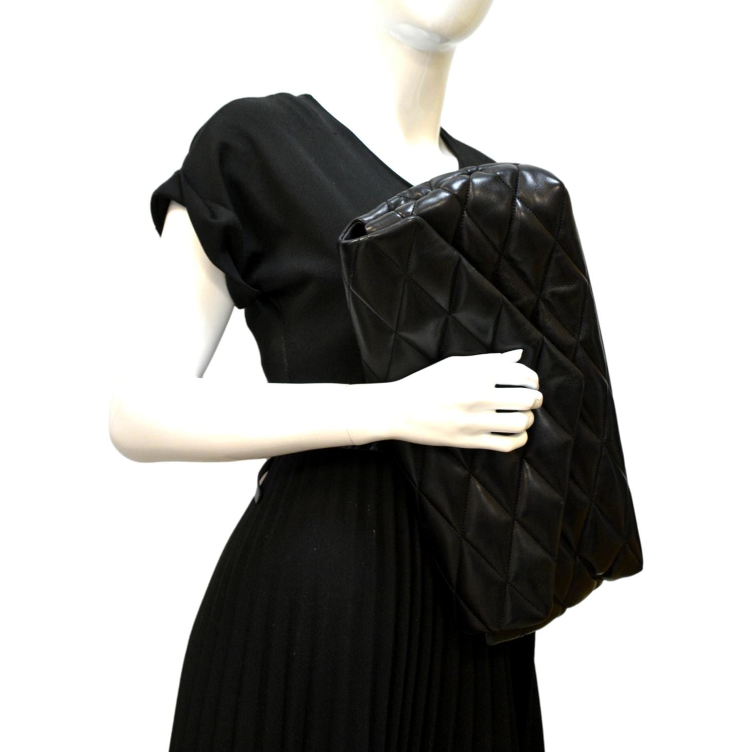 YSL Saint Laurent Saint Sade Large Clutch Bag Leather Quilted