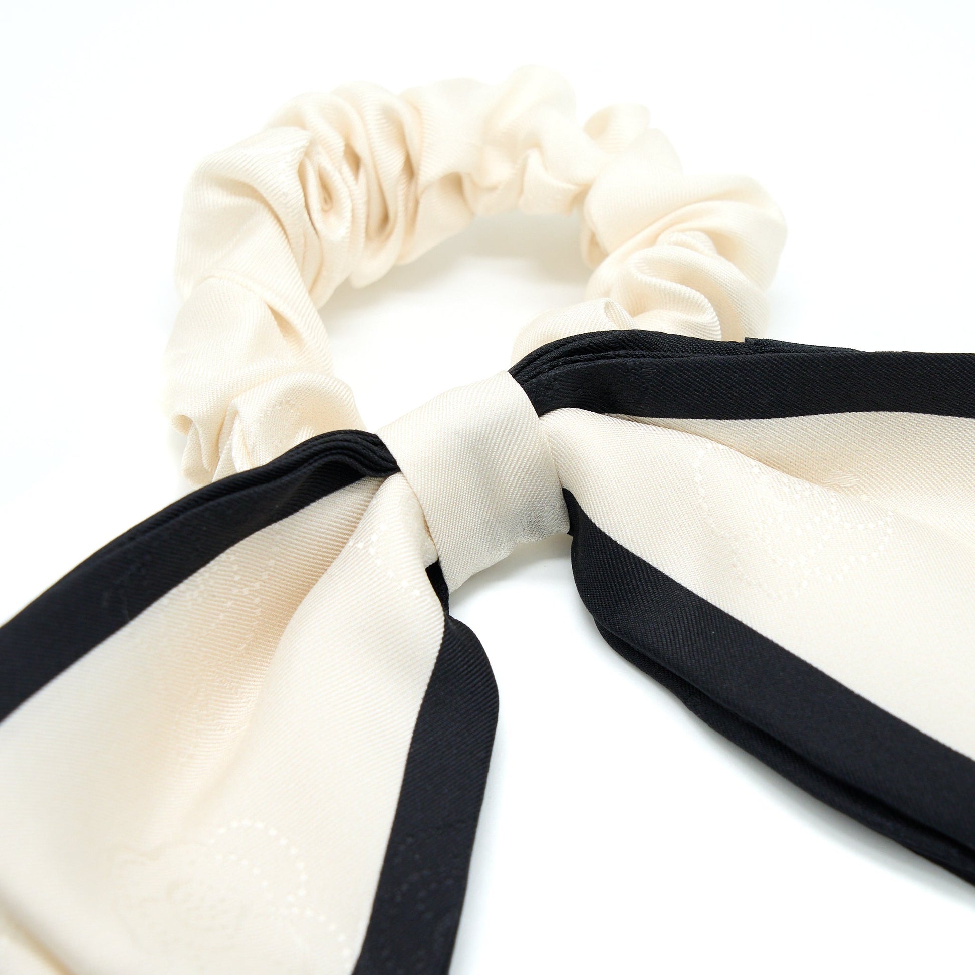Chanel 22b Camellia Letter Hair Tie Silk Black Handbag