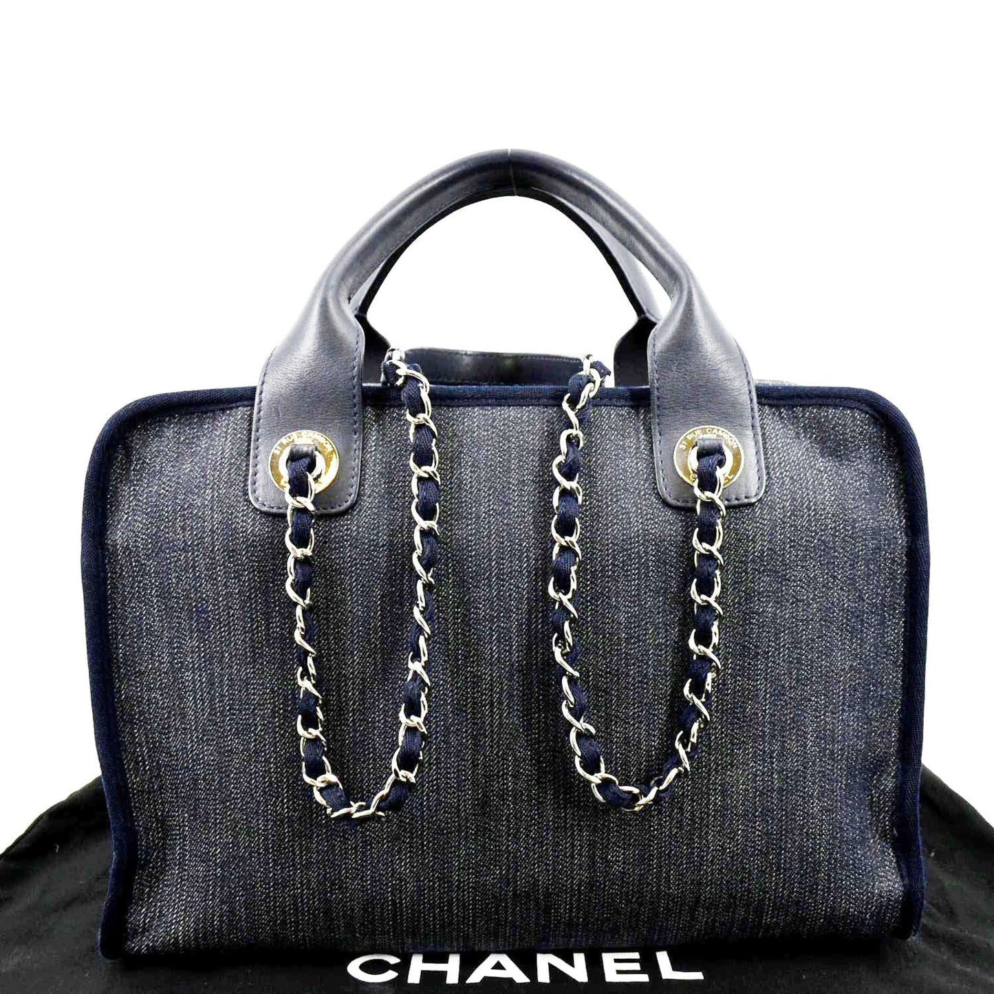 Chanel Deauville Bowling Denim Blue Travel Bag