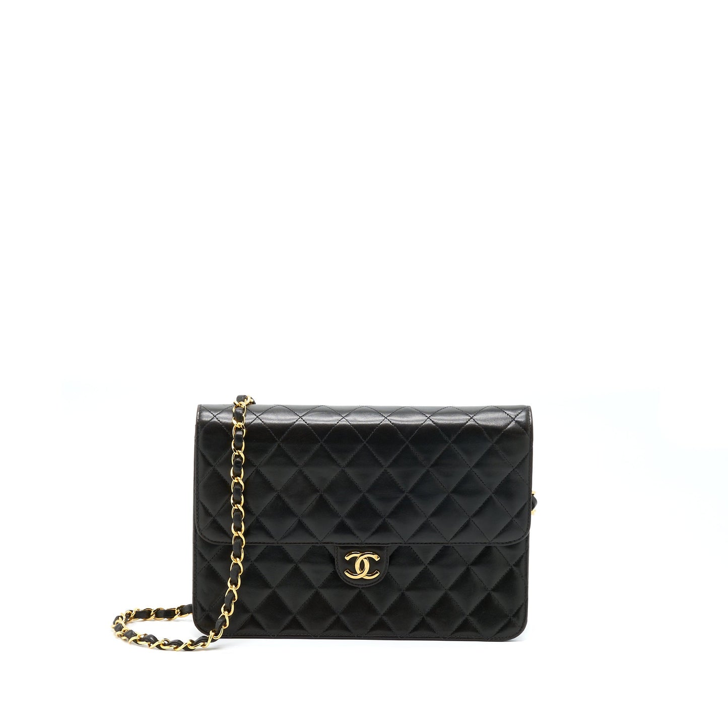 Chanel Flap Lambskin GHW Black Shoulder Bag