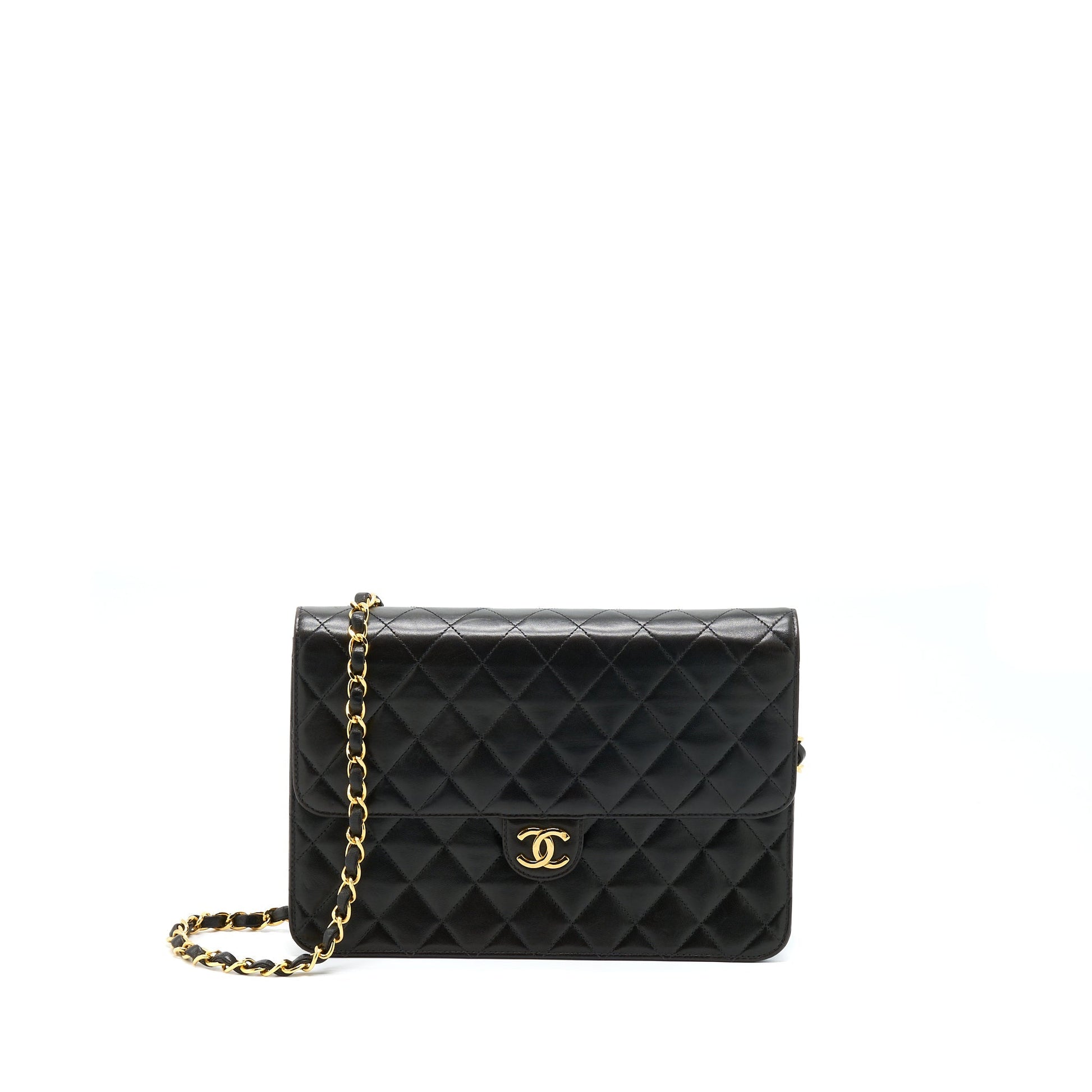 Chanel Flap Lambskin GHW Black Shoulder Bag