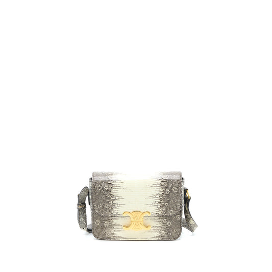 Celine Teen Triomphe In Lizard Natural Handbag Travel Bag
