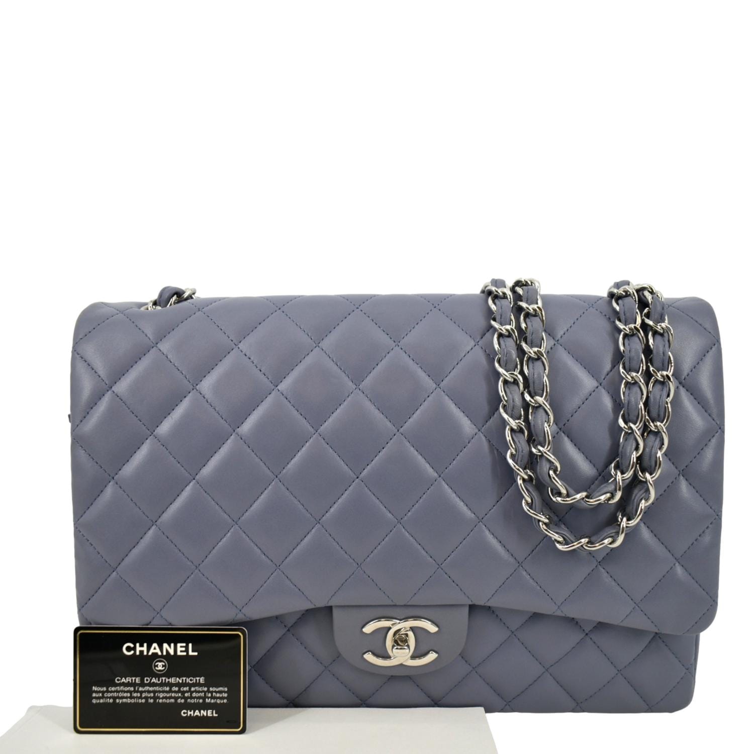 Chanel Classic Maxi Double Flap Quilted Leather Lambskin Travel Bag