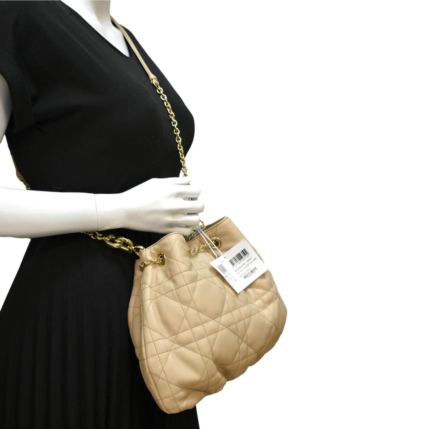 Dior Ammi Macrocannage Lambskin Shoulder Bag Sand Rose