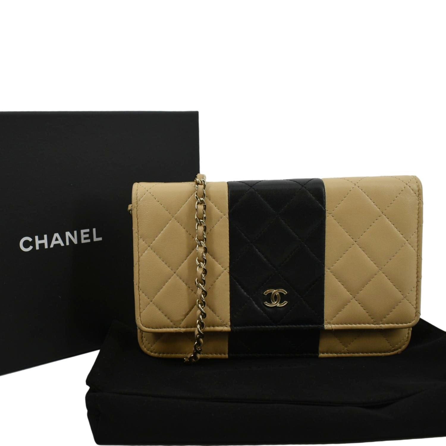 Chanel WOC Quilted On Bicolor Leather Wallet Case