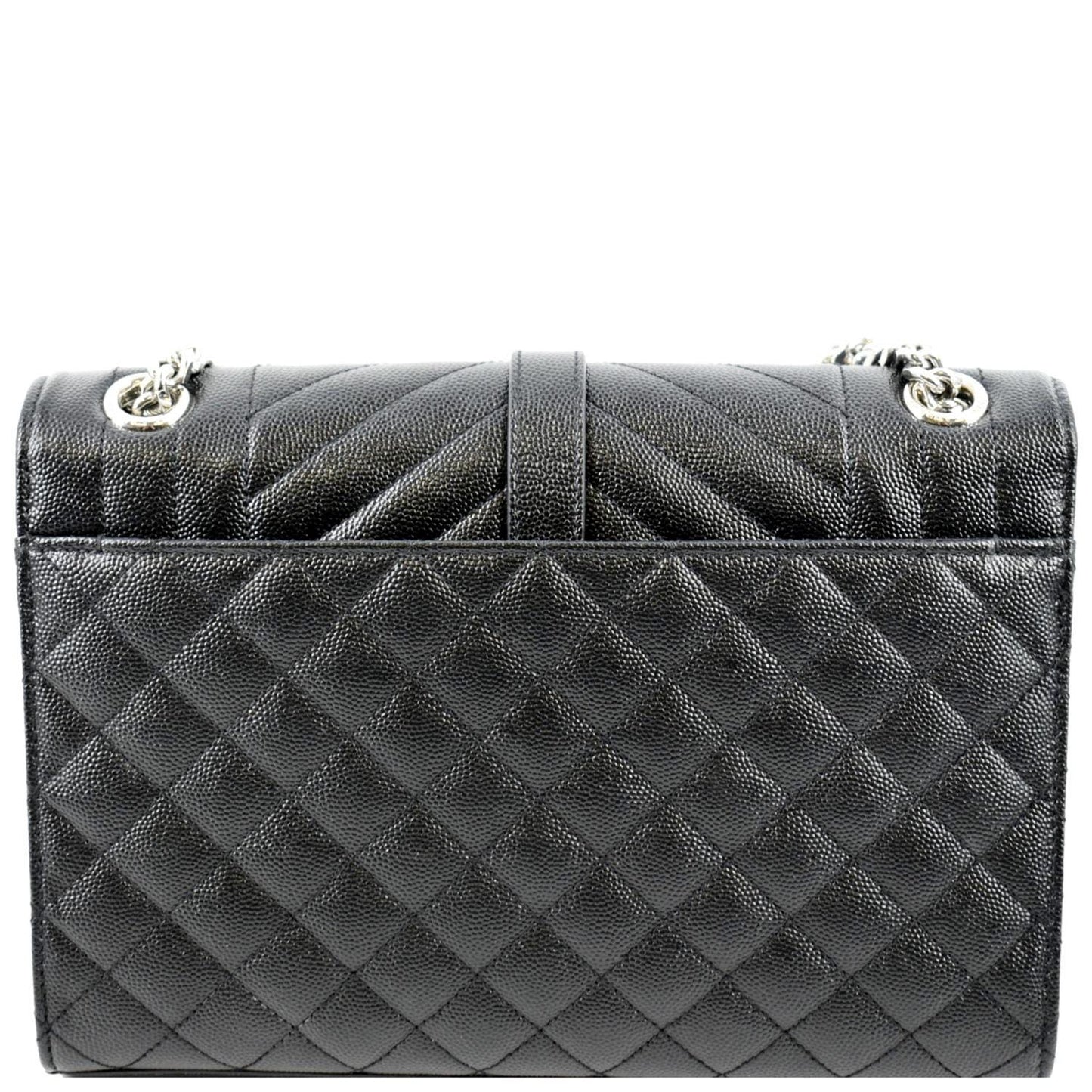 YSL Saint Laurent Yves Envelope Shoulder Bag Leather Black Medium Envelope Medium Chain