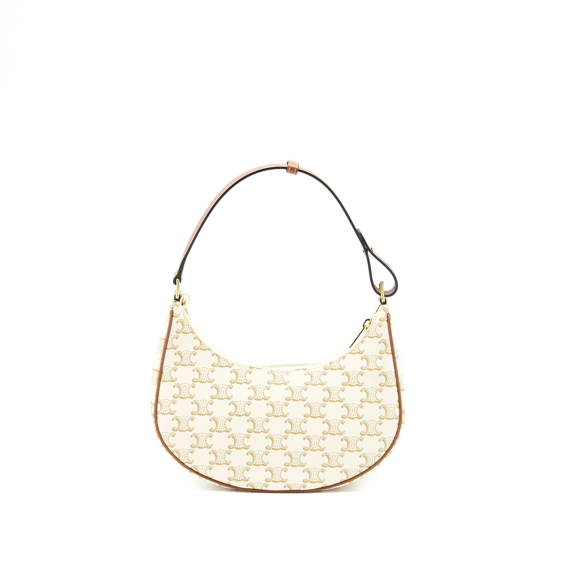 Celine Ava Purse In Triomphe Calfskin Handbag Canvas White Travel Bag
