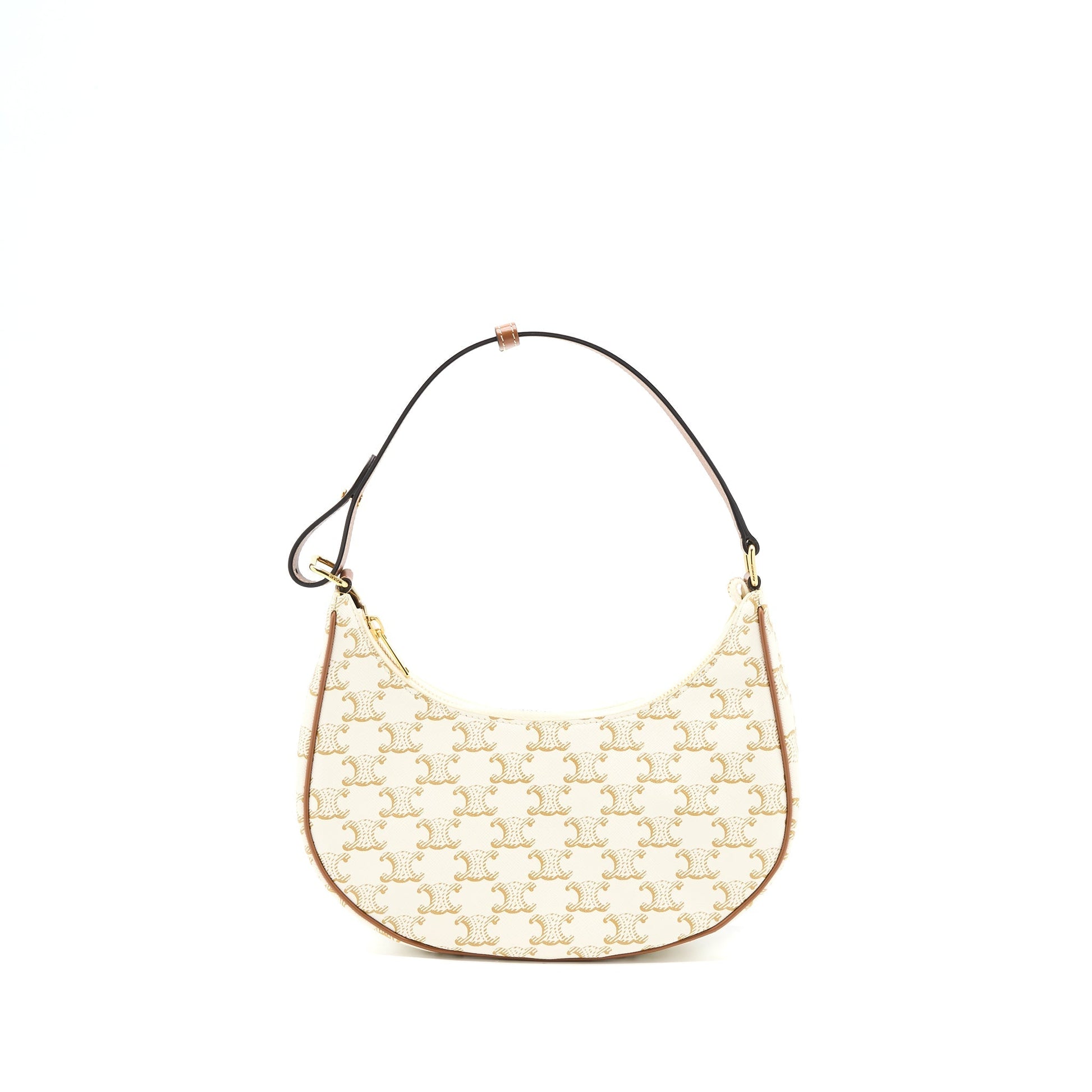 Celine Ava Purse In Triomphe Calfskin Handbag Canvas White Travel Bag