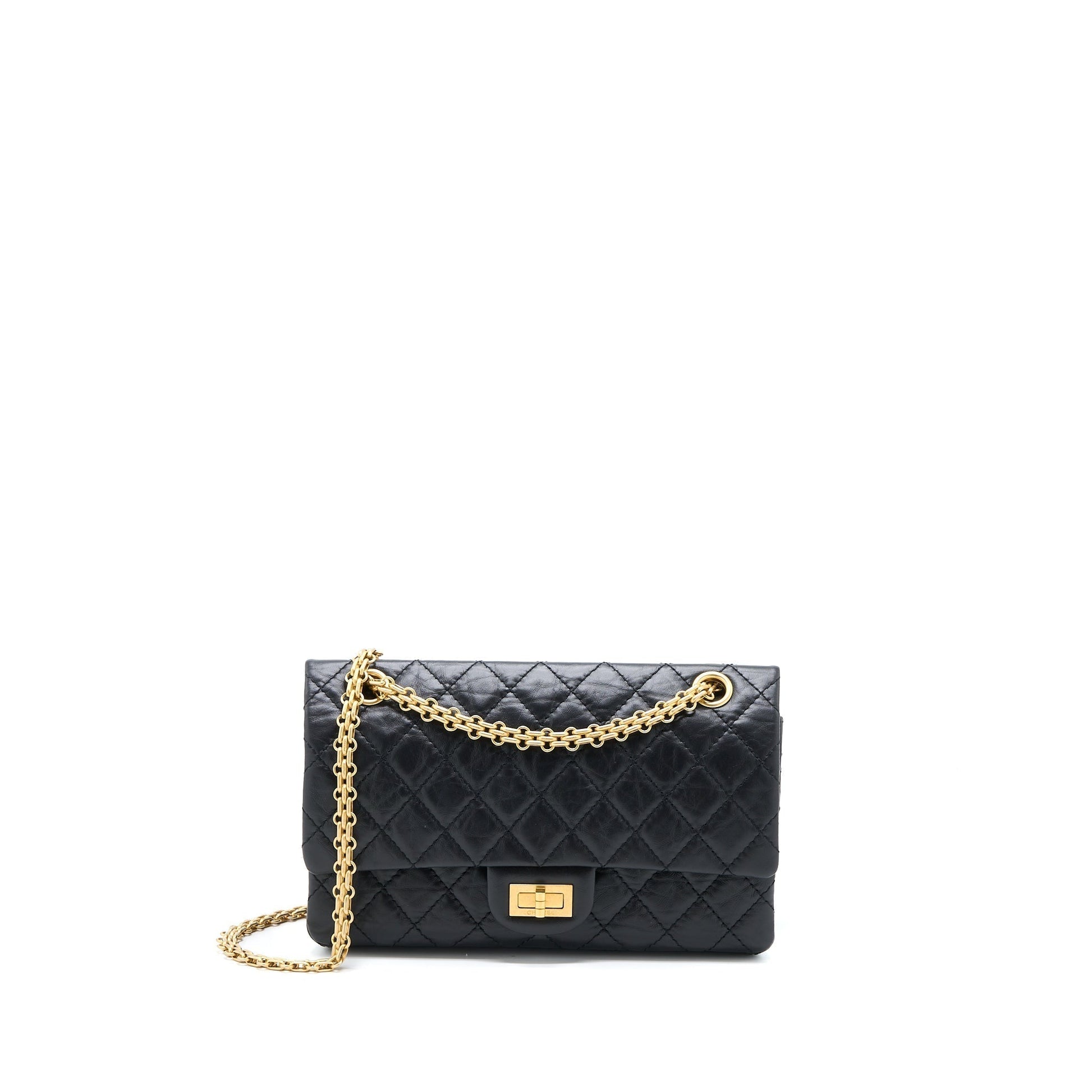 Chanel 2.55 Reissue Flap Aged Calfskin Brushed Black Small Shoulder Bag Microchip 1
