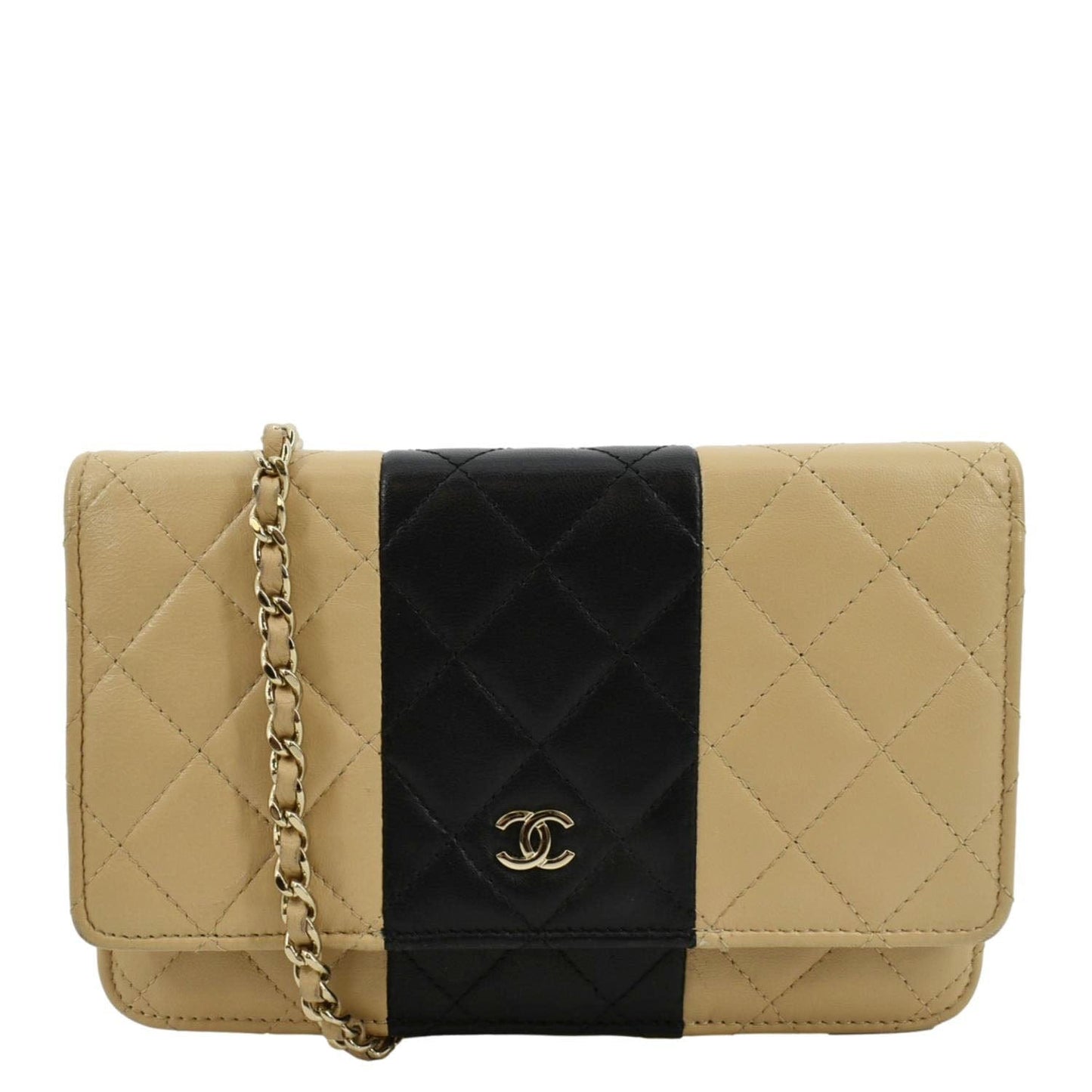 Chanel WOC Quilted On Bicolor Leather Wallet Case