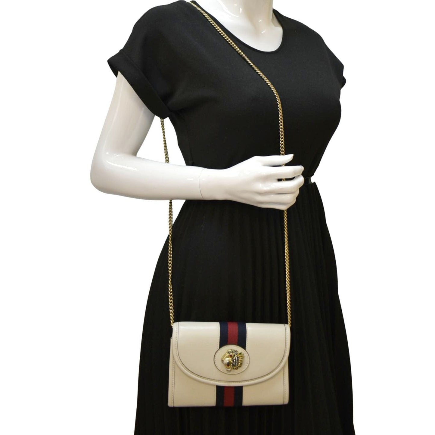 Gucci Rajah Chain Shoulder Bag Leather White