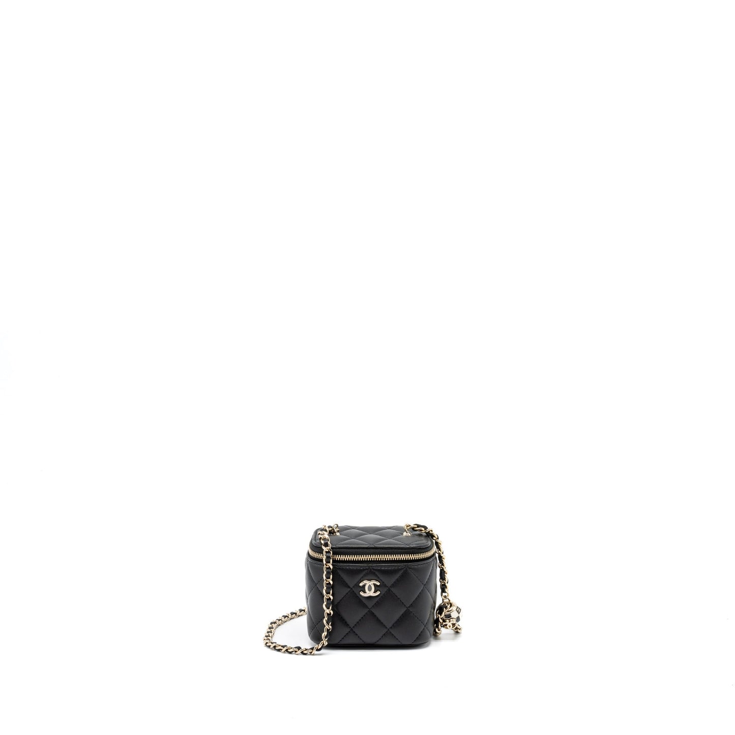 Chanel 23C Pearl Crush Vanity Lambskin LGHW Black Mini Bag