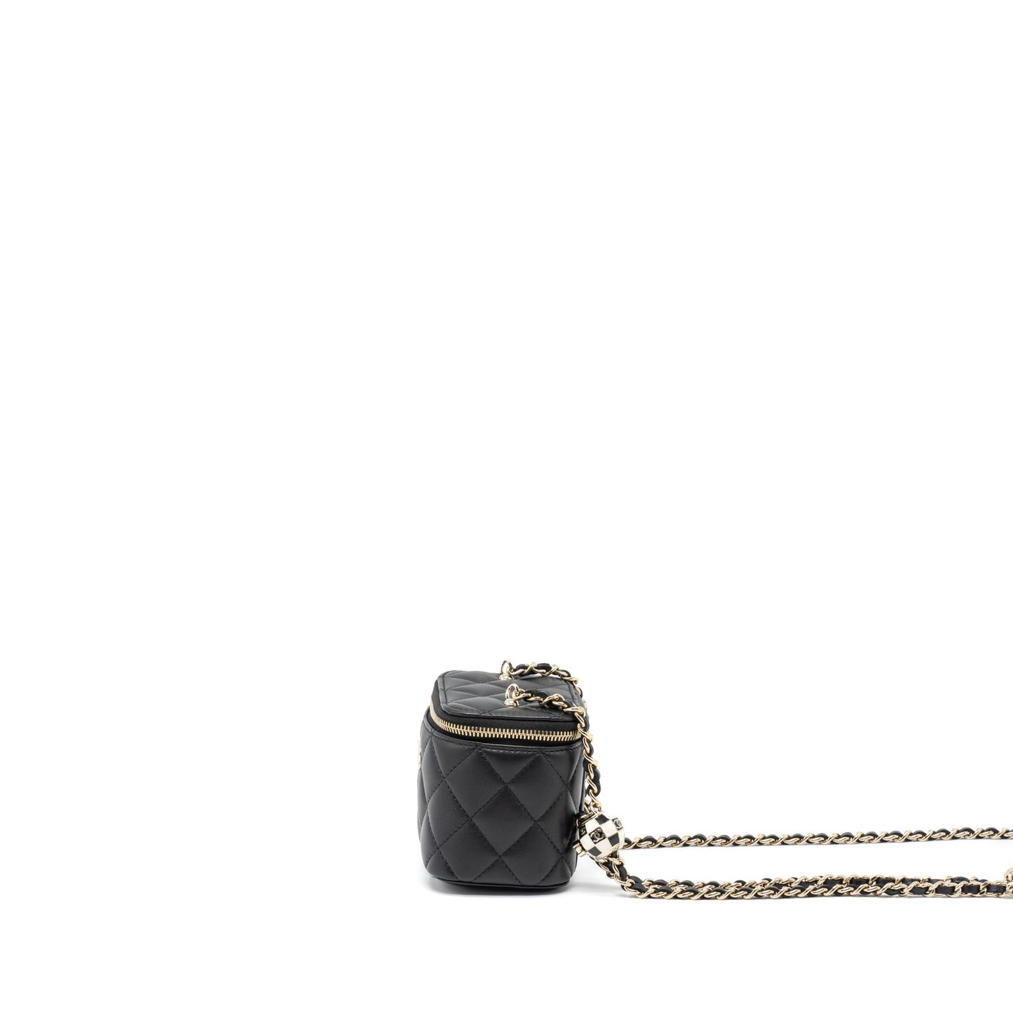 Chanel 23C Pearl Crush Vanity Lambskin LGHW Black Mini Bag
