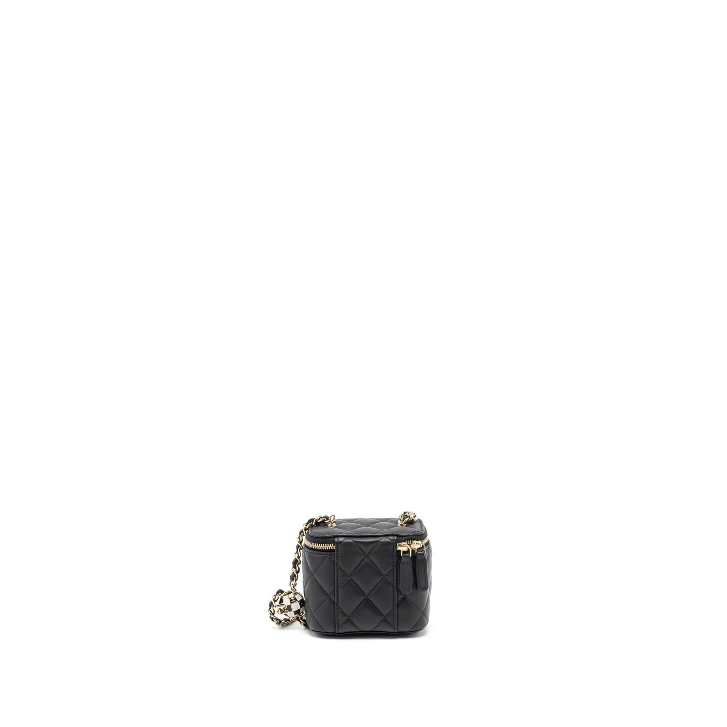 Chanel 23C Pearl Crush Vanity Lambskin LGHW Black Mini Bag