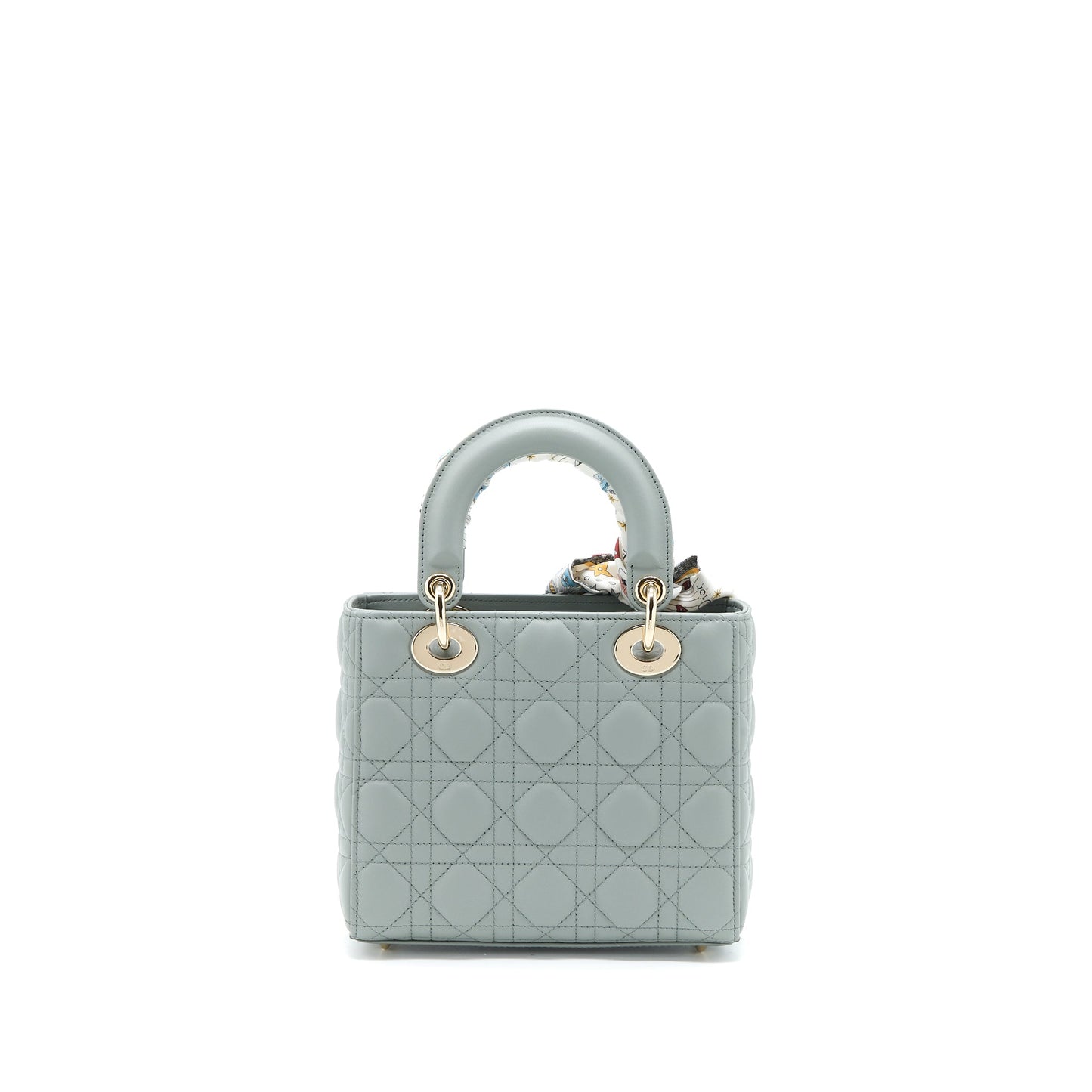 Dior Lady My Abc Lambskin Cannage Gray Handbag Small Travel Bag