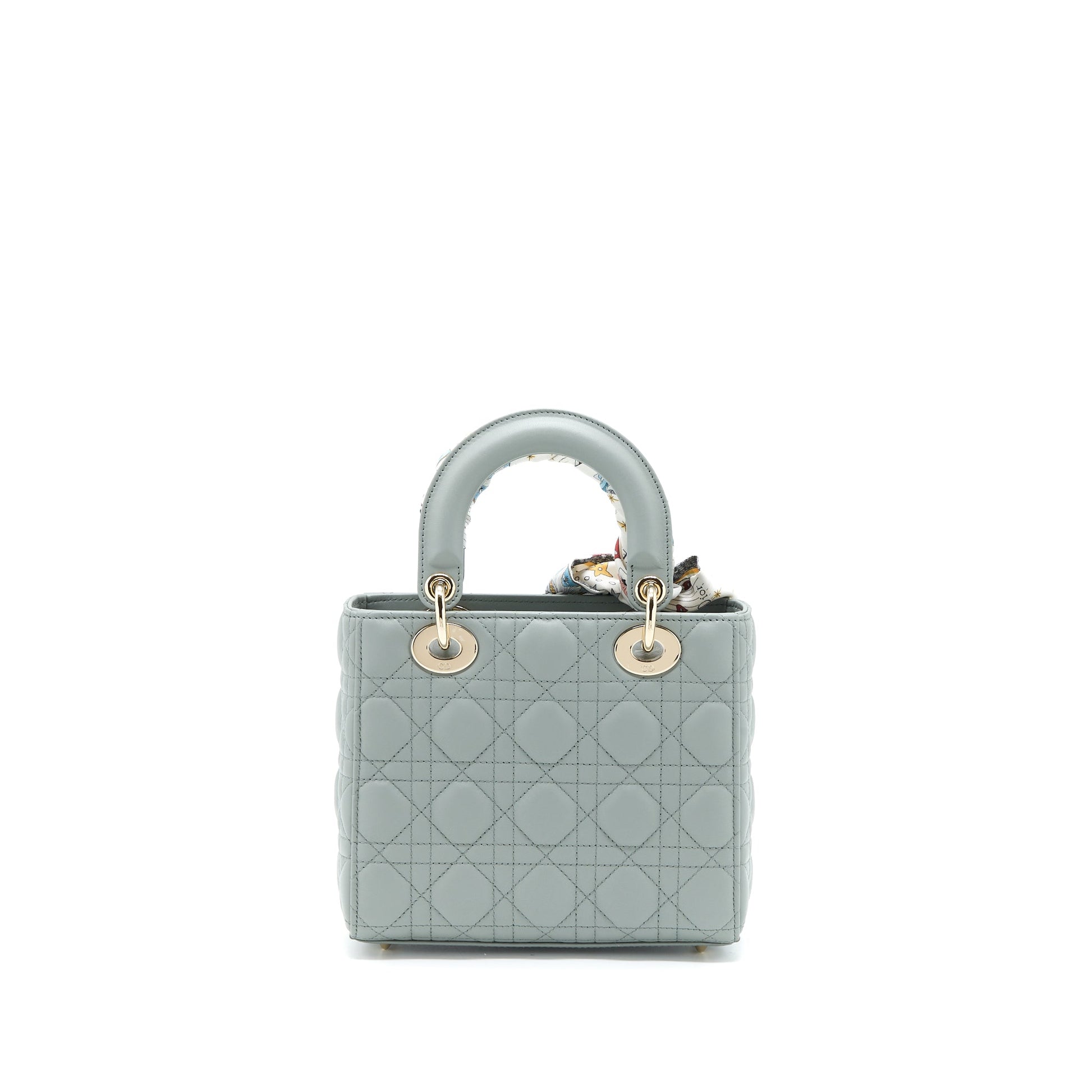 Dior Lady My Abc Lambskin Cannage Gray Handbag Small Travel Bag