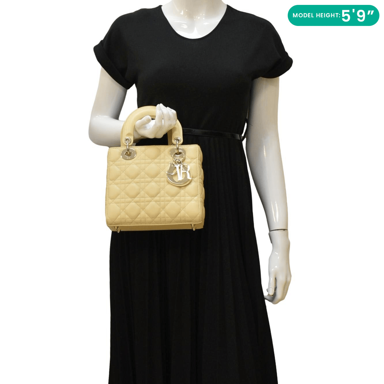Dior My Abc Cannage Shoulder Bag Light Leather Lambskin Yellow
