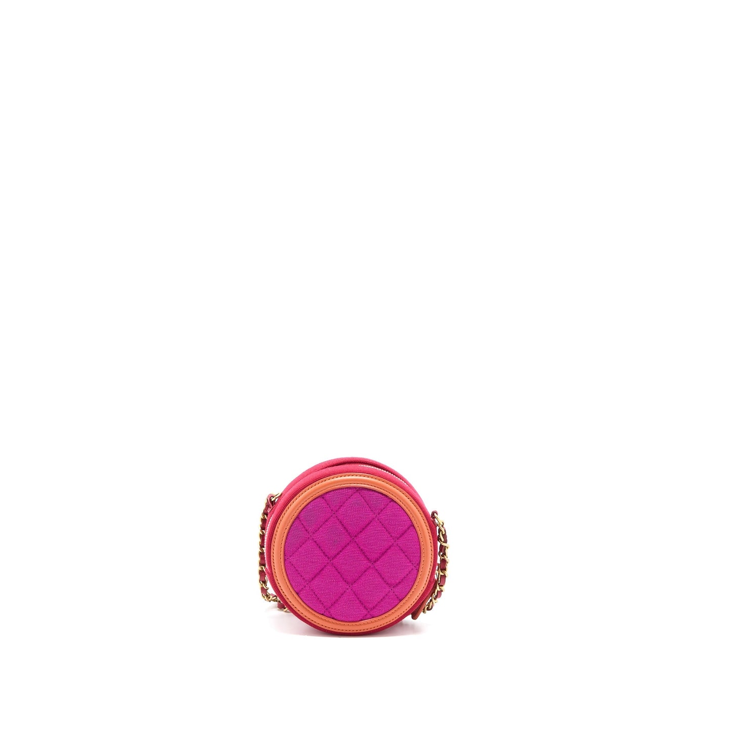 Chanel Round Fabric GHW Multicolour Clutch Bag