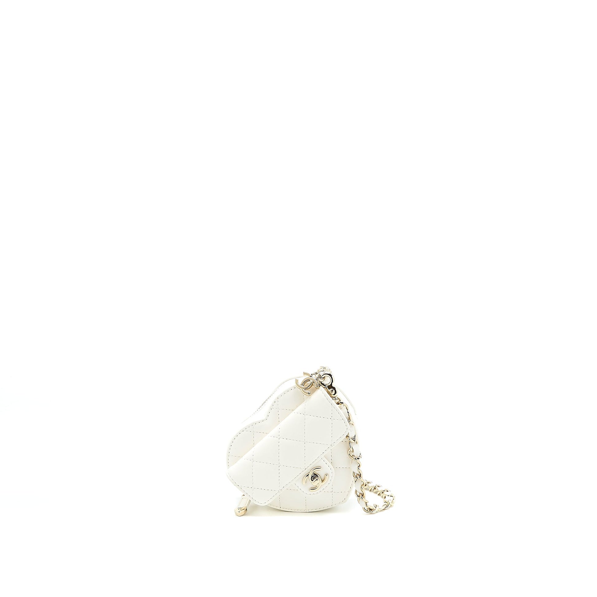 Chanel Heart Belt Lambskin LGHW White