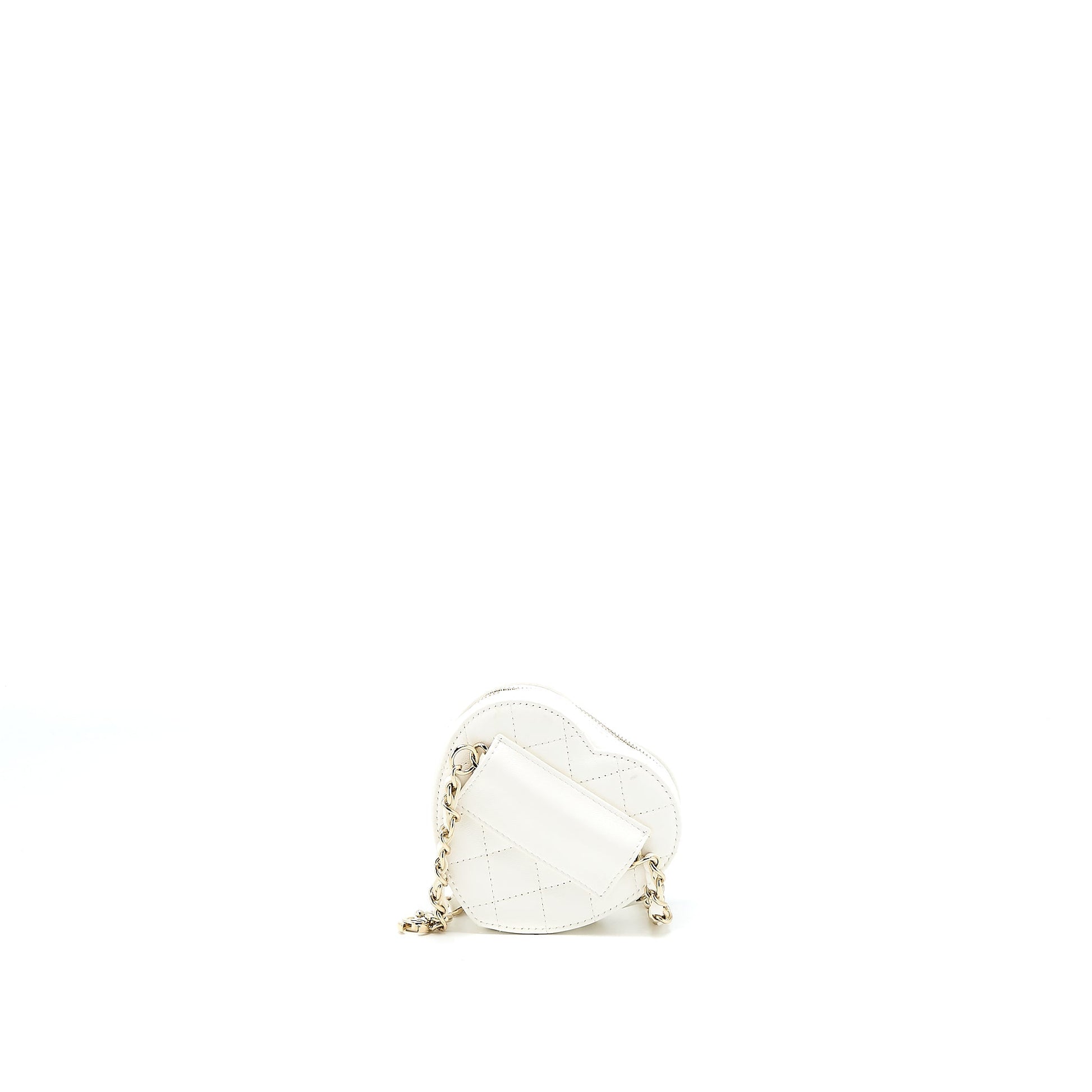 Chanel Heart Belt Lambskin LGHW White