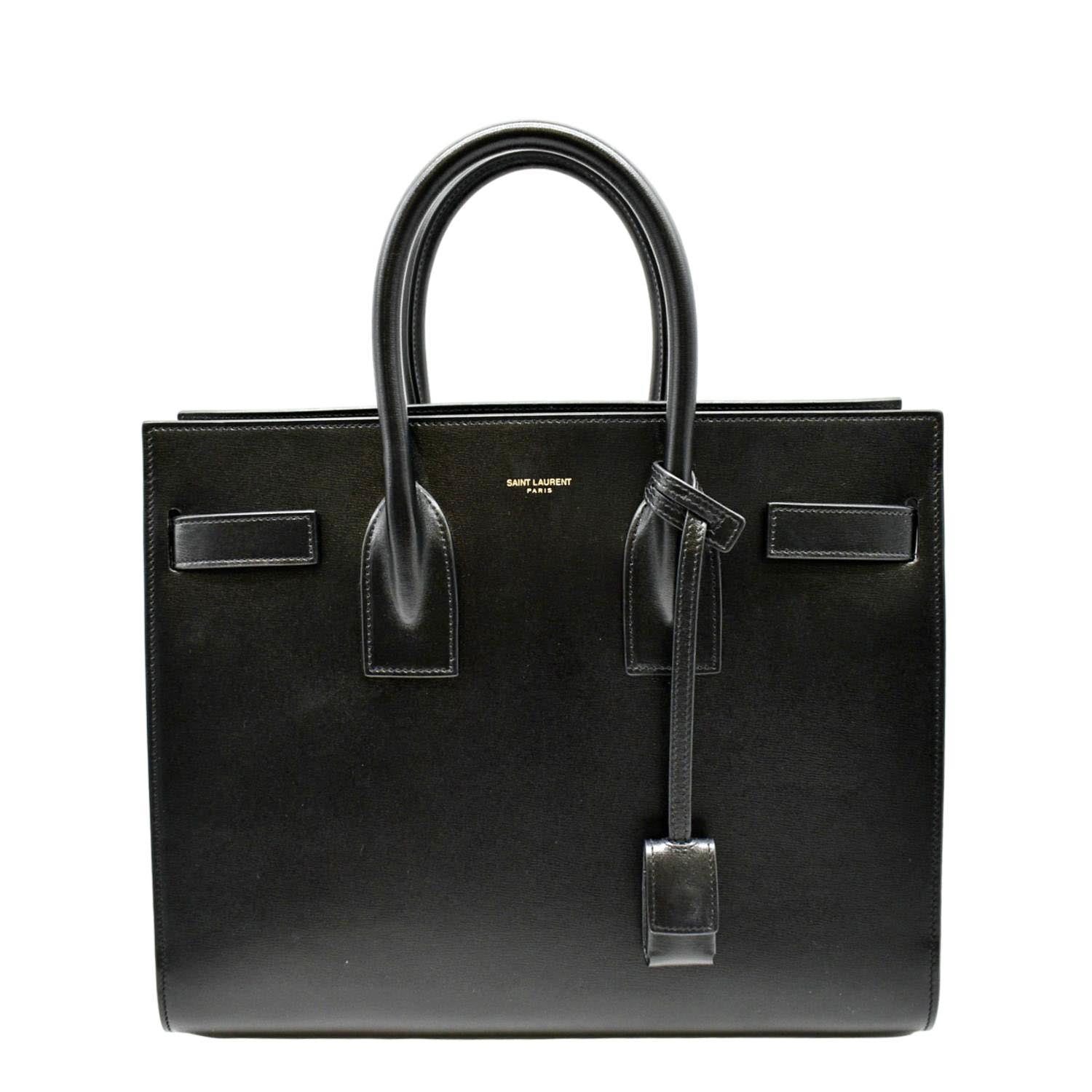 YSL Saint Laurent Saint Sac De Jour Satchel Shoulder Bag Leather Black