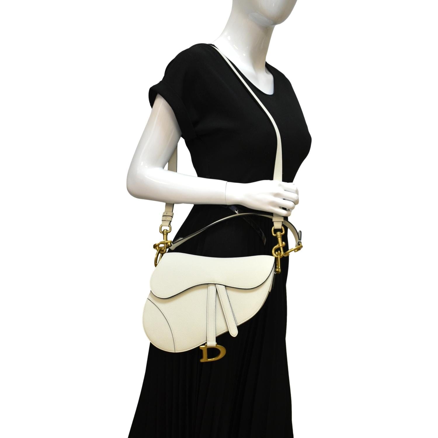 Dior Saddle Grained Calfskin Shoulder Bag Ivory Leather Saddle Bag 3