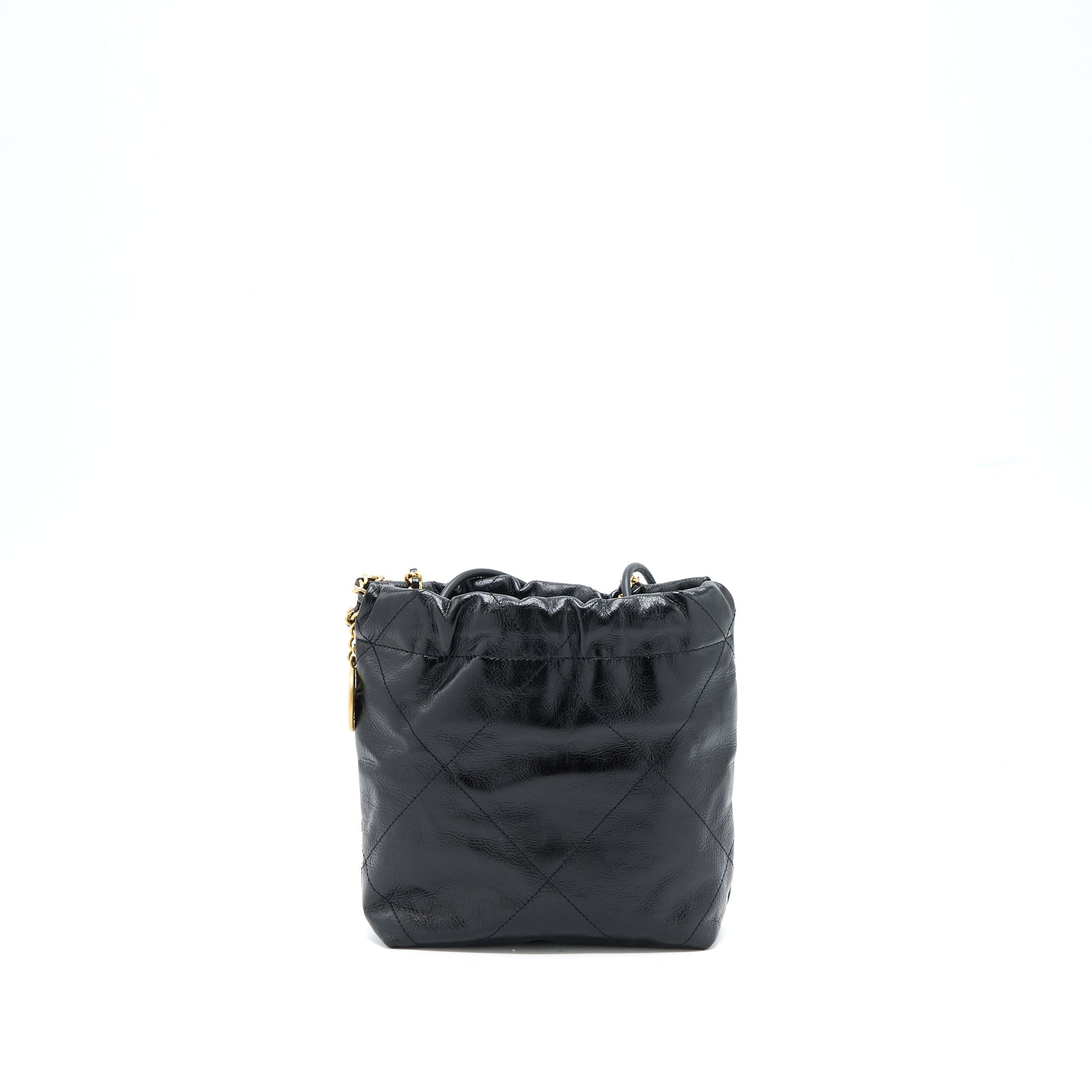 Chanel 23S 22 Pearl Shiny Calfskin GHW Black Mini Bag