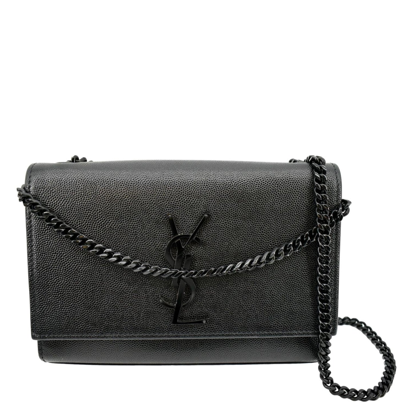 YSL Saint Laurent Yves Kate Clutch Crossbody Bag Leather Black Chain Clutch Bag Kate Chain 1