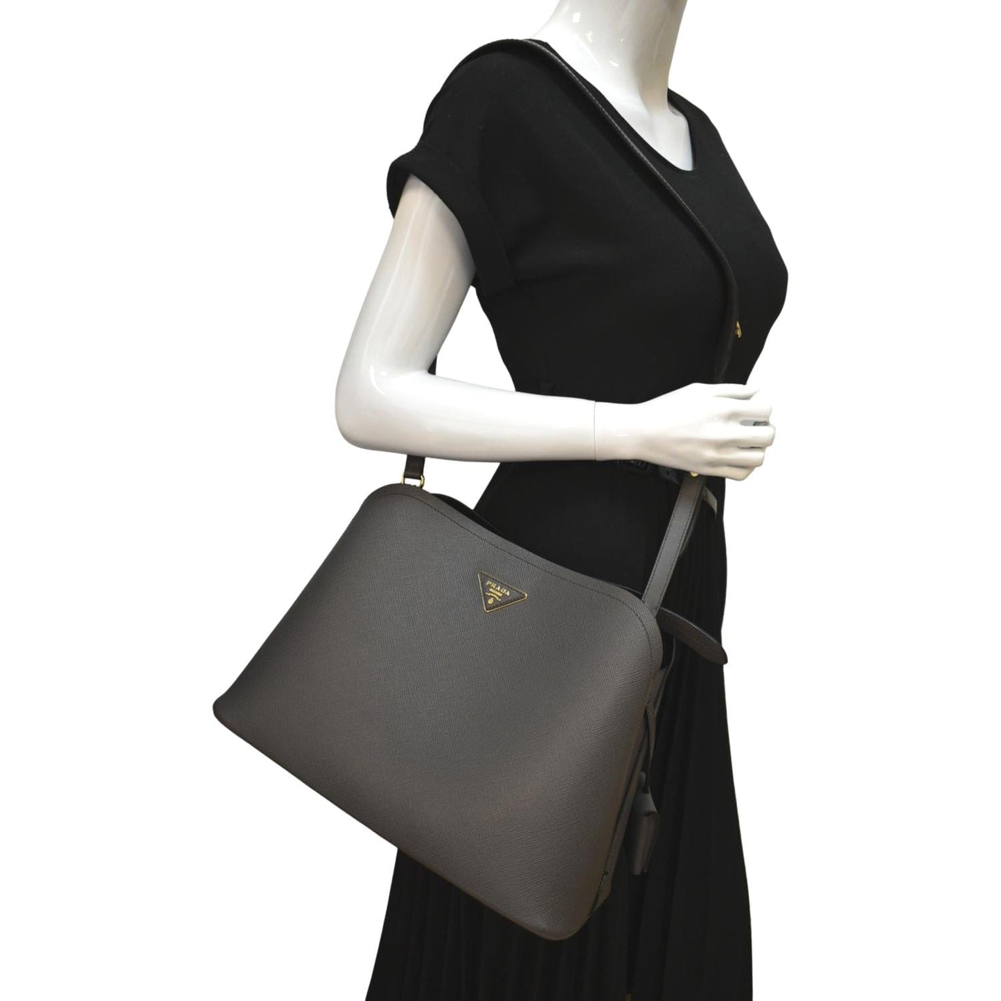 Matinee Saffiano Shoulder Bag Fumo Leather