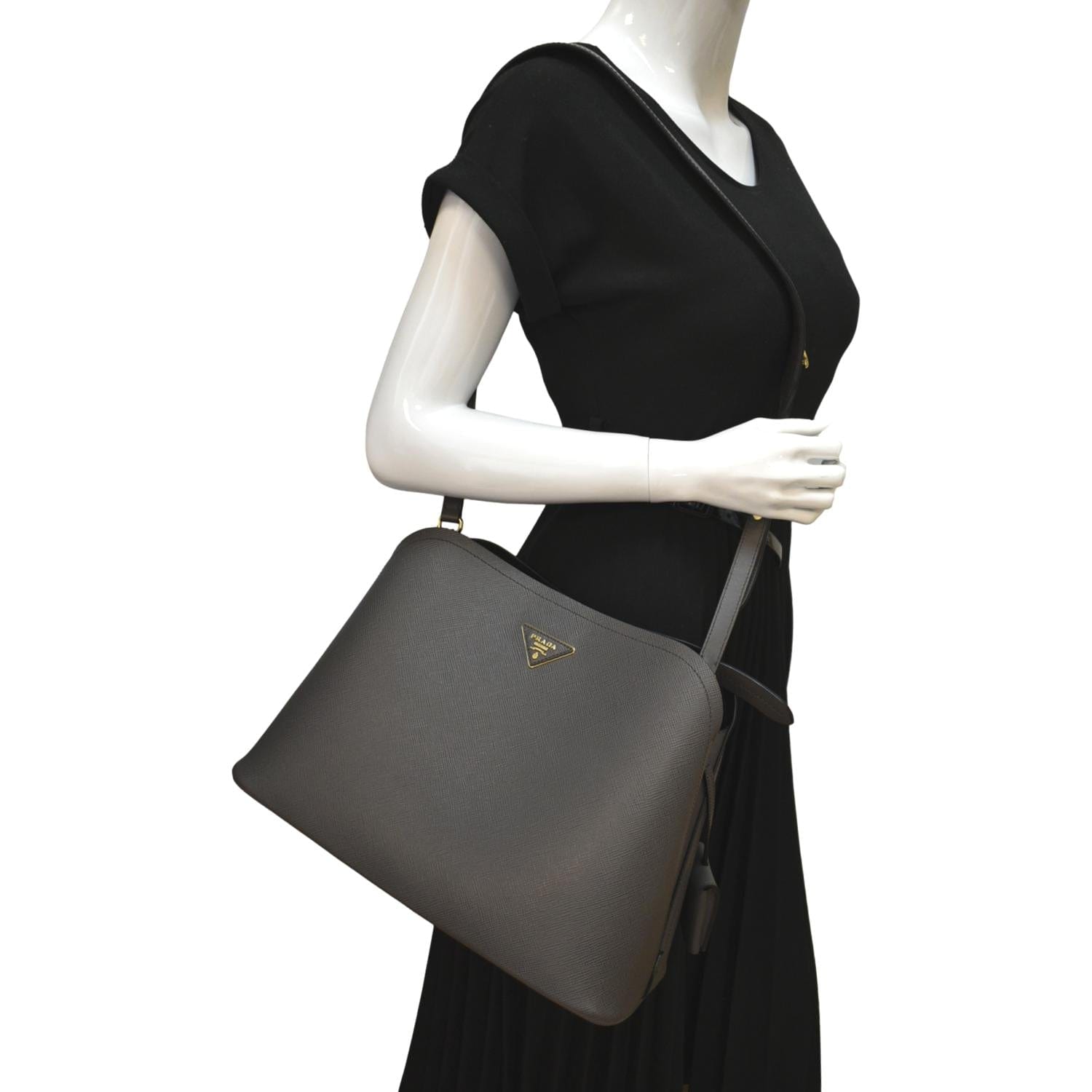 Matinee Saffiano Shoulder Bag Fumo Leather