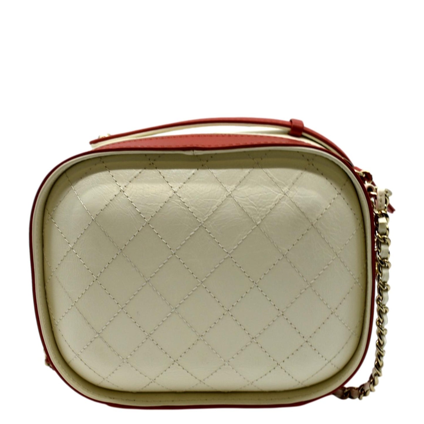 Chanel Crumpled Vanity Leather Calfskin Red Travel Bag