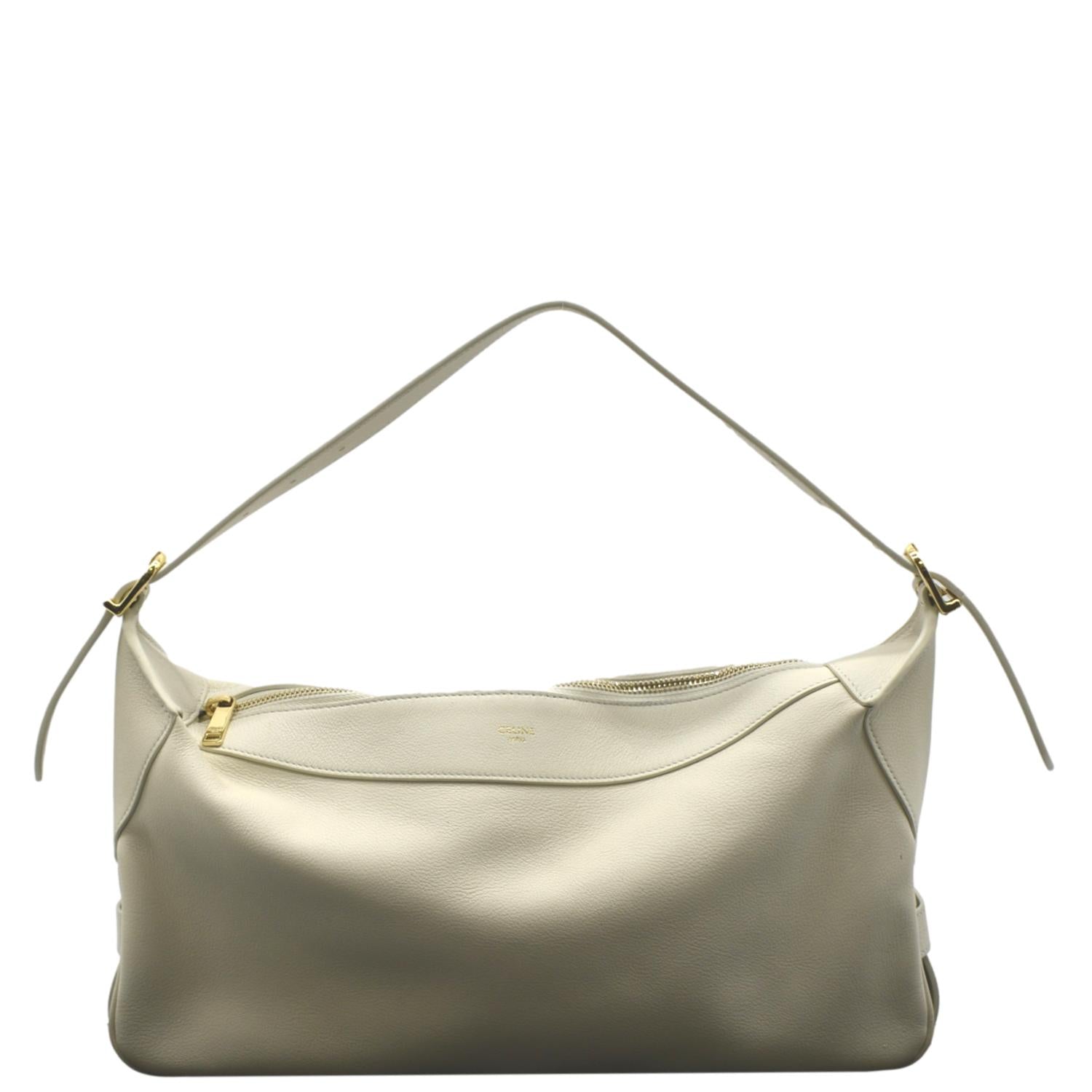Romy Supple Calfskin Shoulder Bag Off White Medium