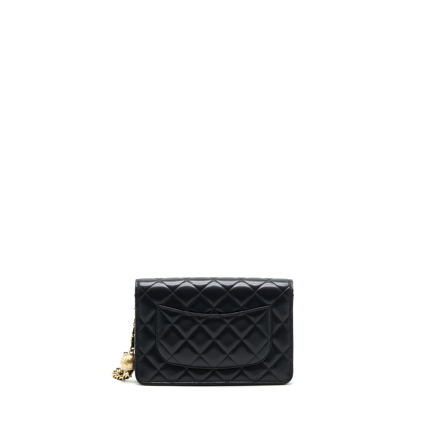 Chanel Pearl Crush on Lambskin GHW microchip Black Wallet Case